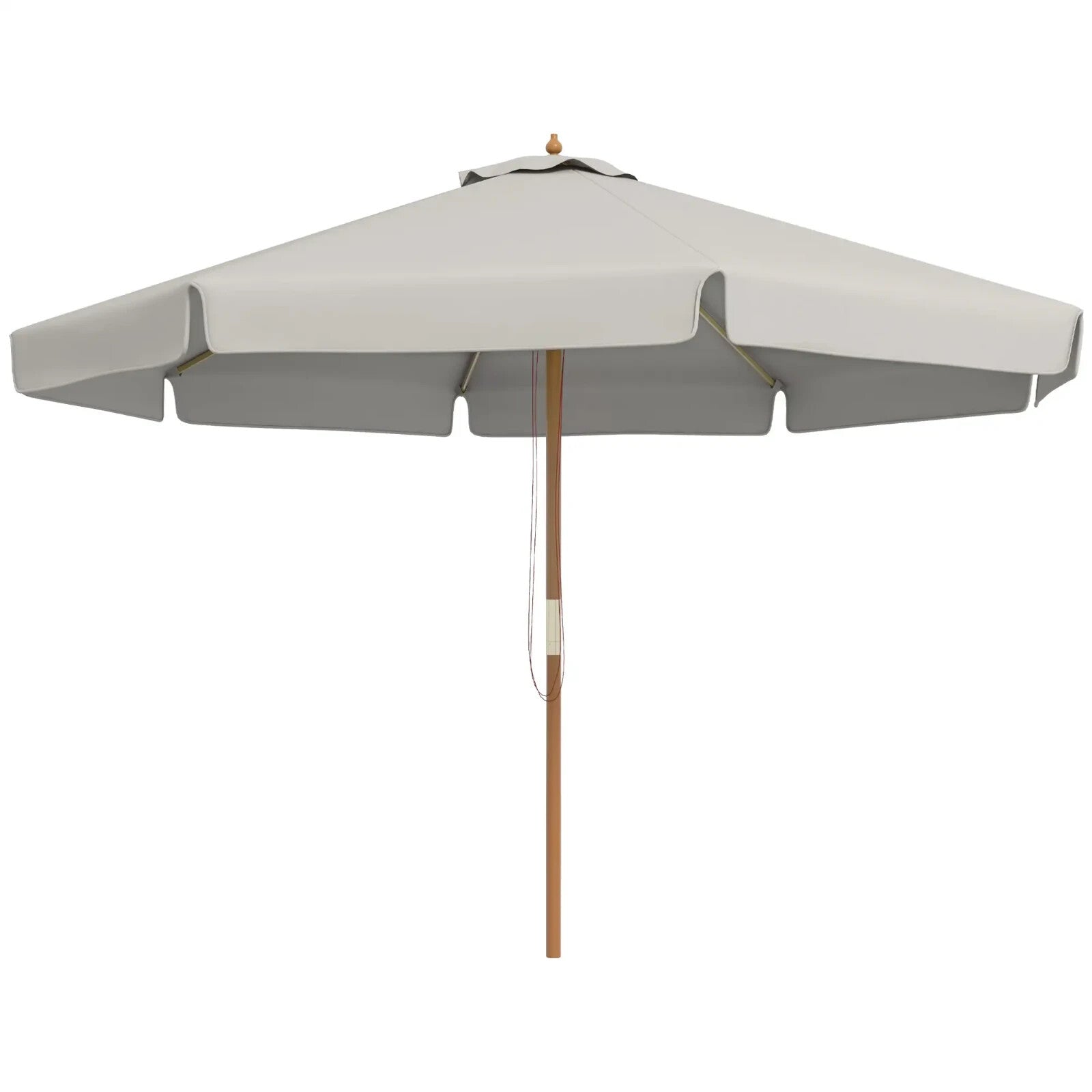 3.3 m Garden Parasol Umbrella Sun Shade with Bamboo Ribs Pole & Ruffled Canopy - Home and Garden Furniture Shop - rustic - furniture