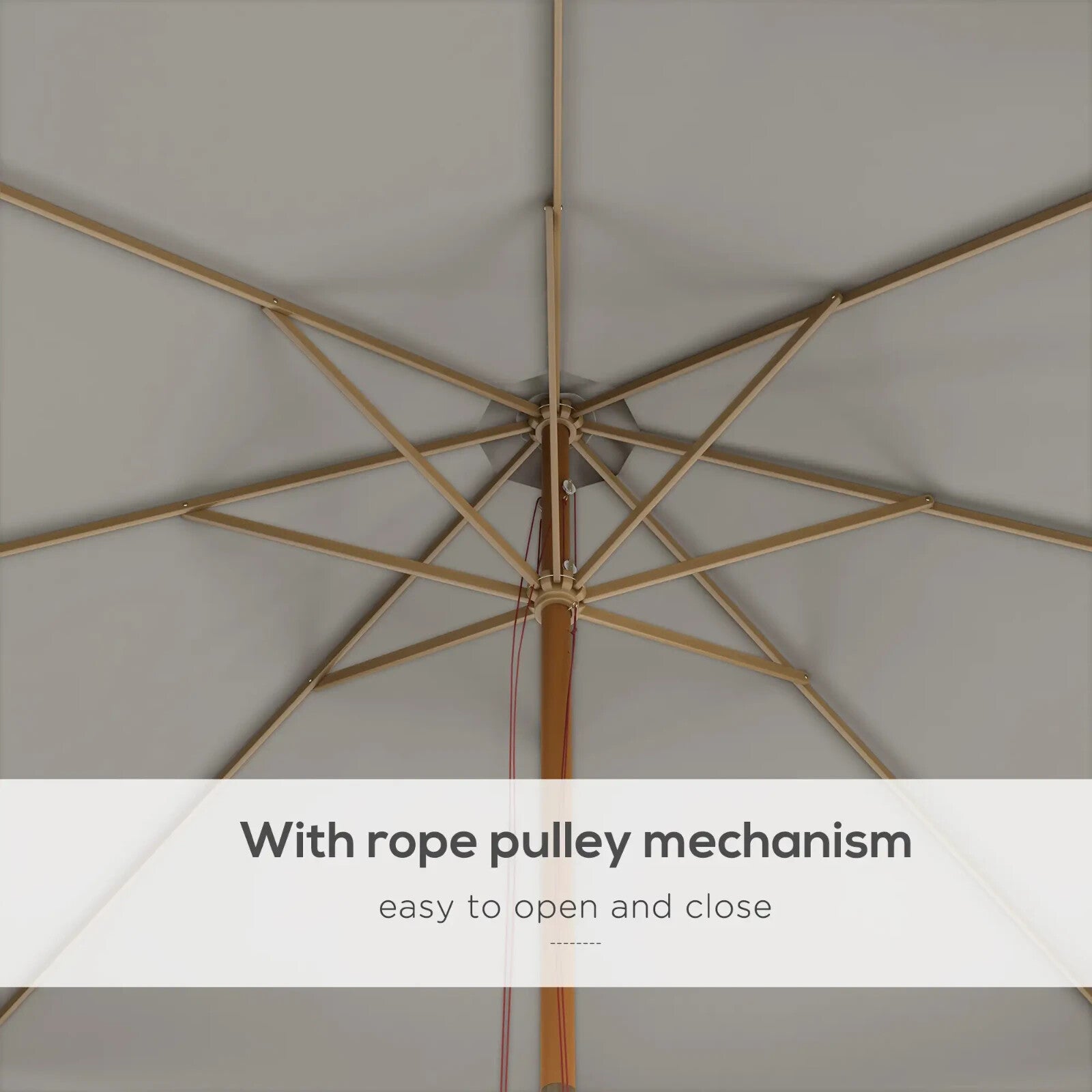 3.3 m Garden Parasol Umbrella Sun Shade with Bamboo Ribs Pole & Ruffled Canopy - Home and Garden Furniture Shop - rustic - furniture