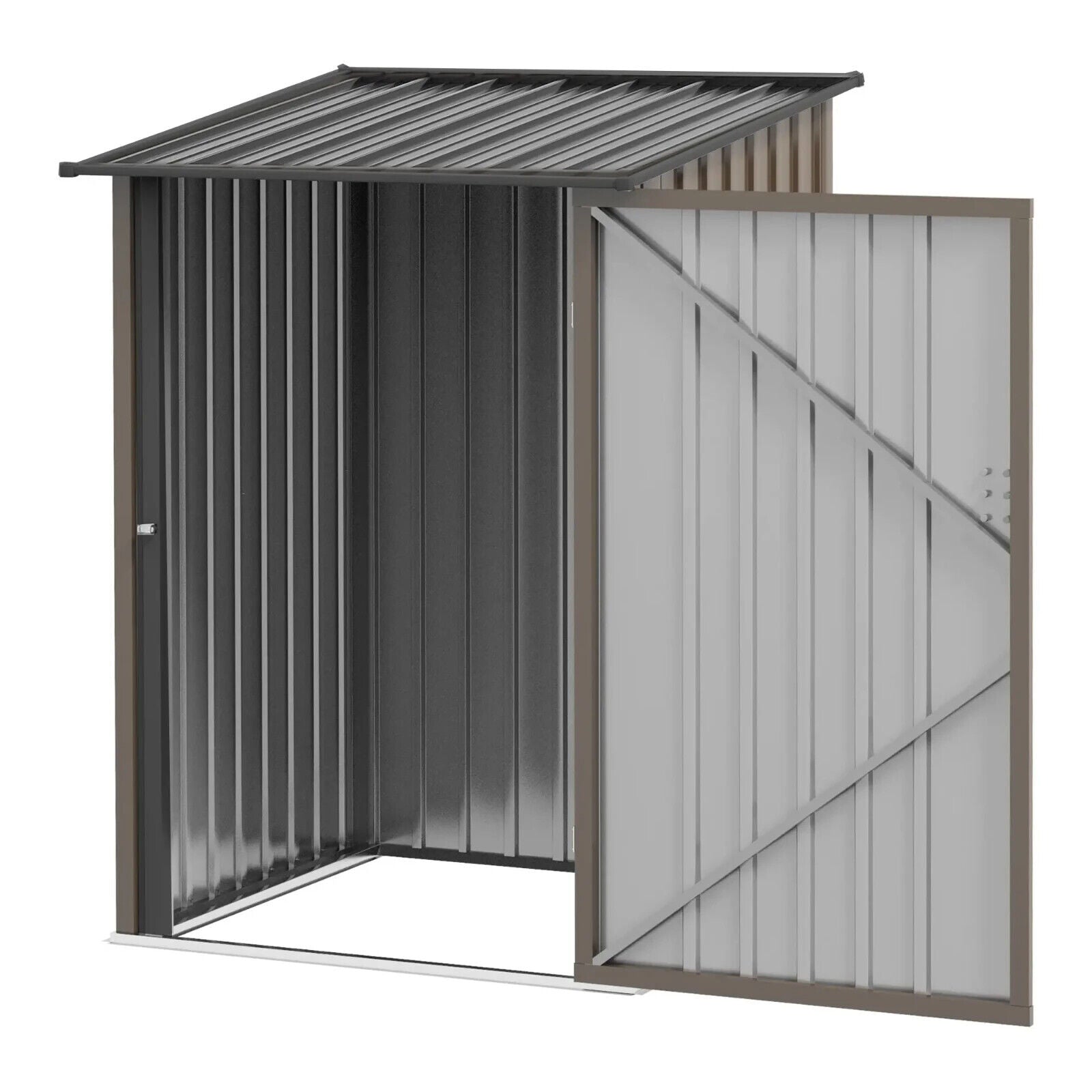 3.3ft x 3.4ft Outdoor Metal Storage Shed Steel Garden Shed Lockable Door Tools - Home and Garden Furniture Shop - rustic - furniture