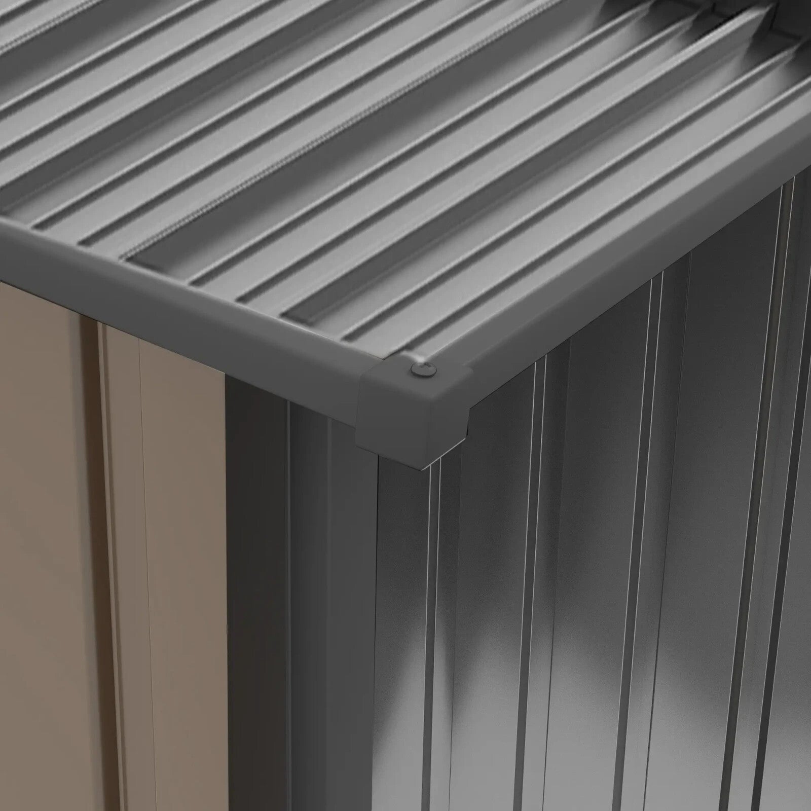 3.3ft x 3.4ft Outdoor Metal Storage Shed Steel Garden Shed Lockable Door Tools - Home and Garden Furniture Shop - rustic - furniture