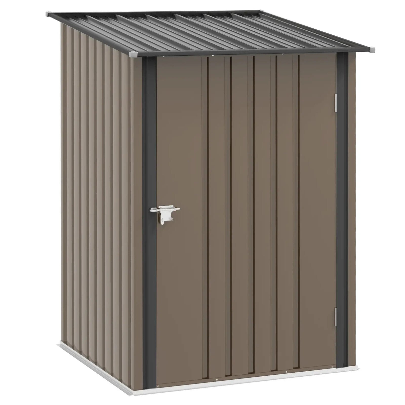 3.3ft x 3.4ft Outdoor Metal Storage Shed Steel Garden Shed Lockable Door Tools - Home and Garden Furniture Shop - rustic - furniture