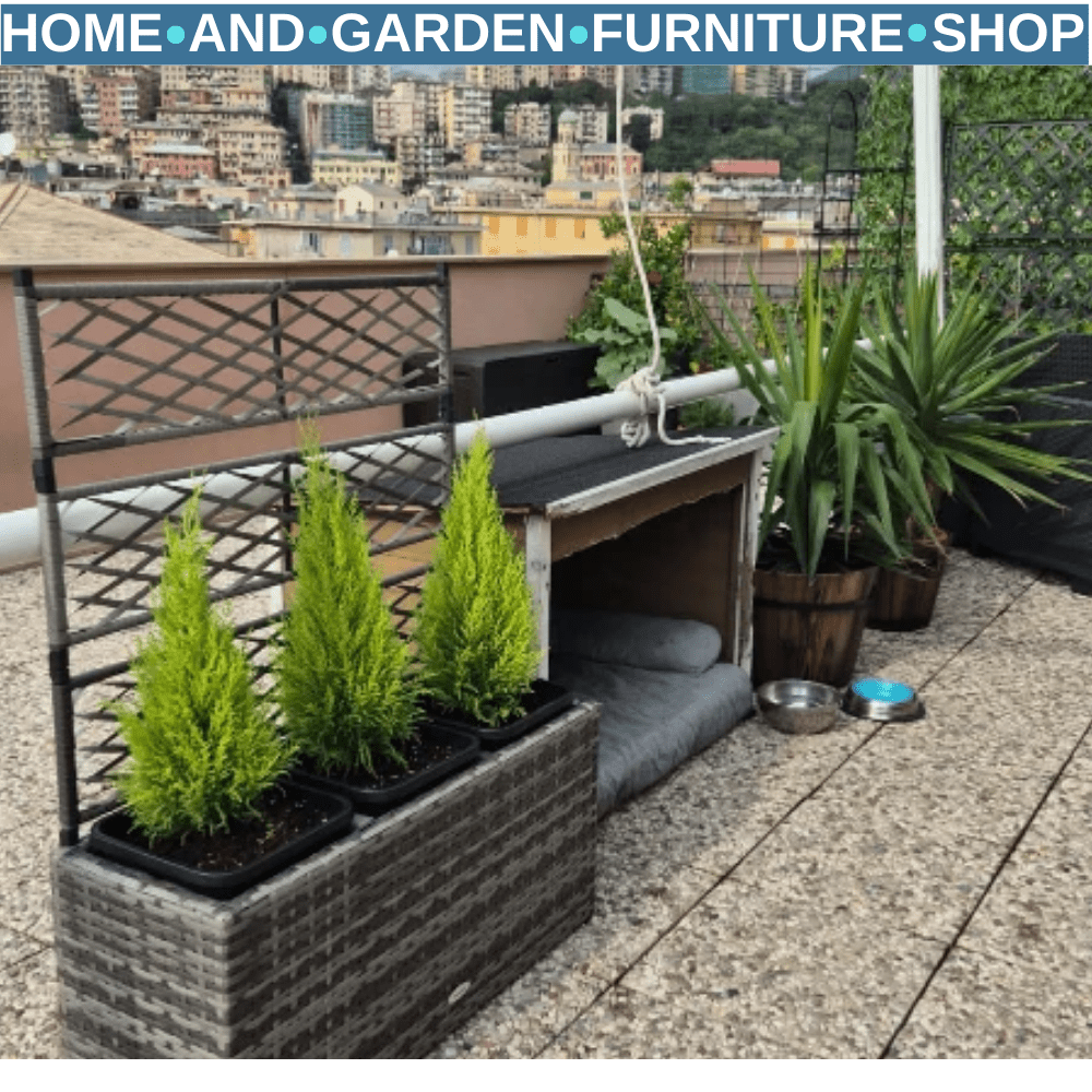 33L Garden Rattan Planter With Trellis Free Standing Raised Bed Two Plant Boxes - Home and Garden Furniture Shop - rustic - furniture