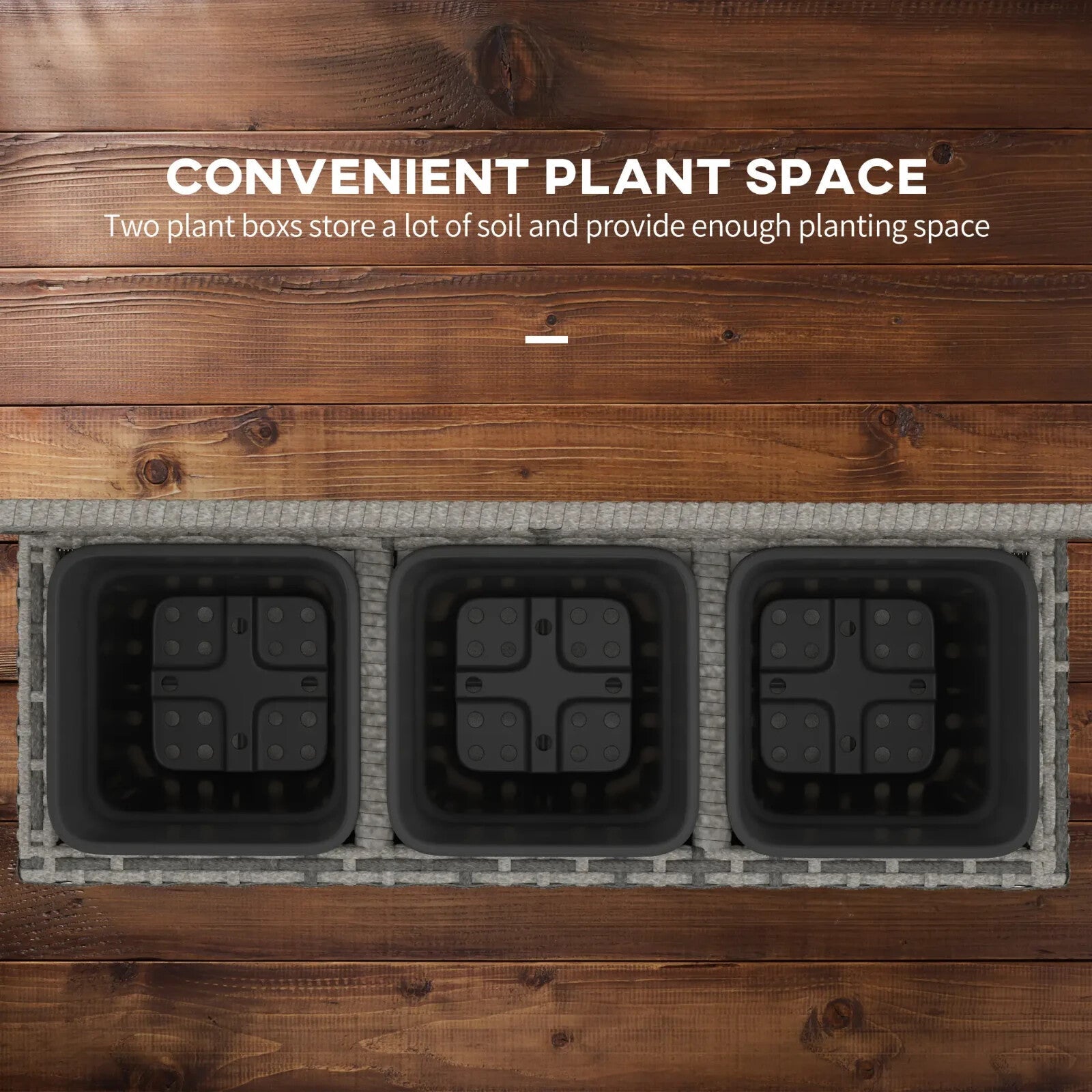 33L Garden Rattan Planter With Trellis Free Standing Raised Bed Two Plant Boxes - Home and Garden Furniture Shop - rustic - furniture