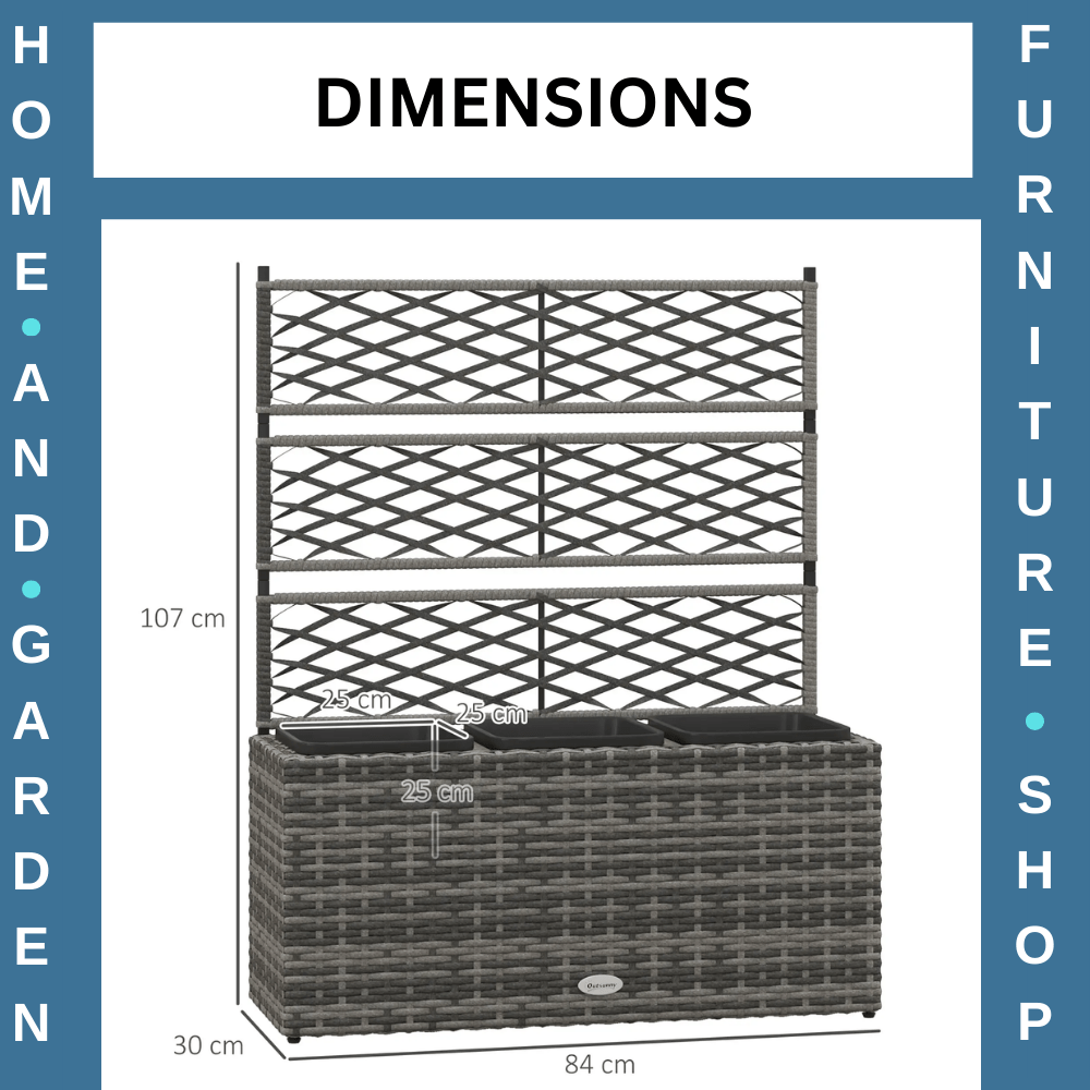 33L Garden Rattan Planter With Trellis Free Standing Raised Bed Two Plant Boxes - Home and Garden Furniture Shop - rustic - furniture