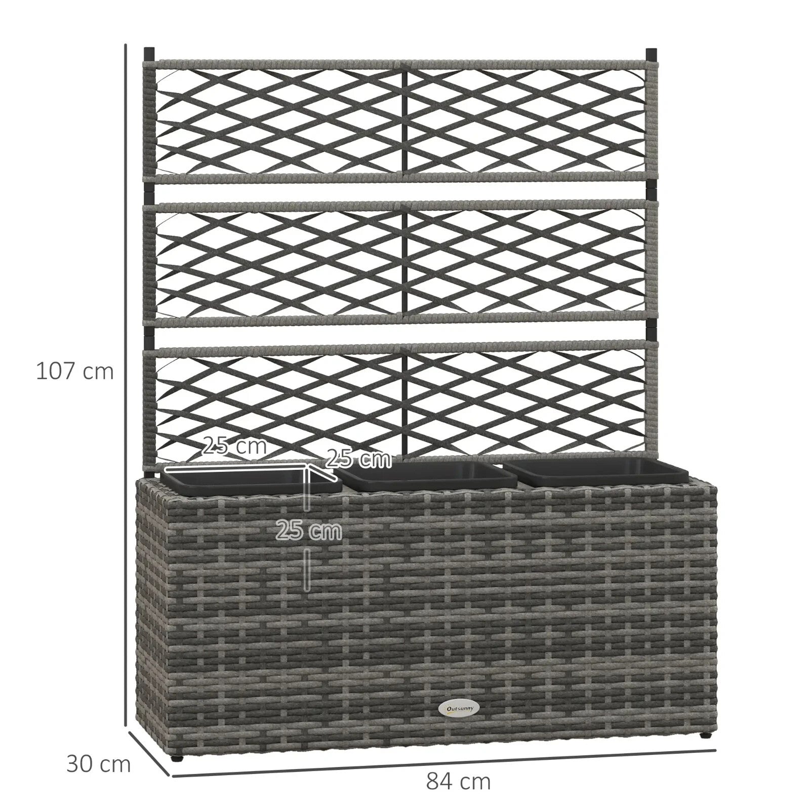 33L Garden Rattan Planter With Trellis Free Standing Raised Bed Two Plant Boxes - Home and Garden Furniture Shop - rustic - furniture