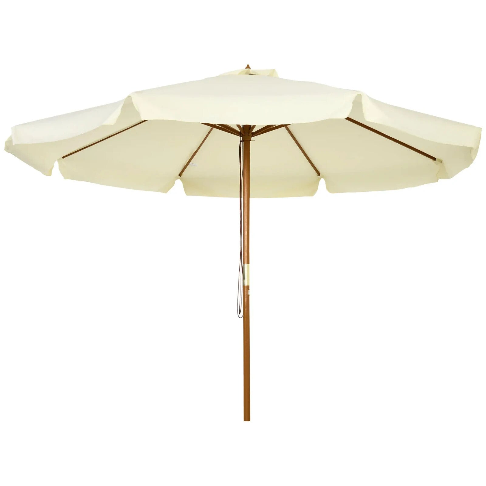 3.3m Garden Parasol Patio Umbrella Outdoor Sun Shade w/ Bamboo Ribs & Wood Pole - Home and Garden Furniture Shop - rustic - furniture