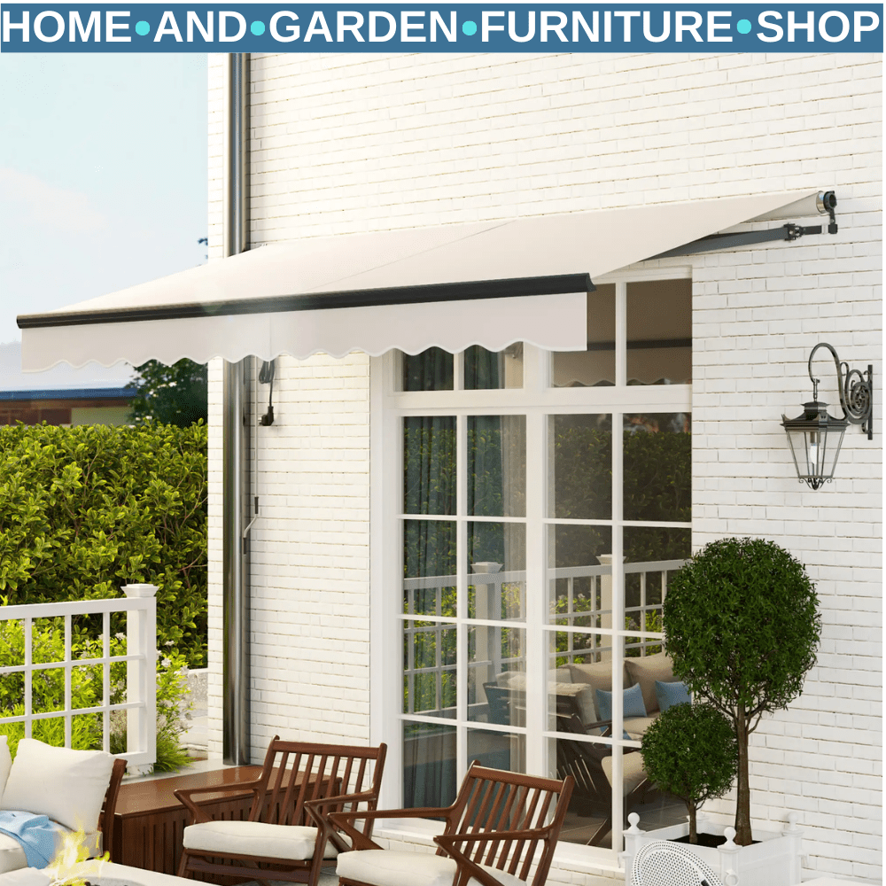 3.5 x 3 m Electric Retractable Awning Remote Control Aluminium Frame Sun Shade - Home and Garden Furniture Shop - rustic - furniture