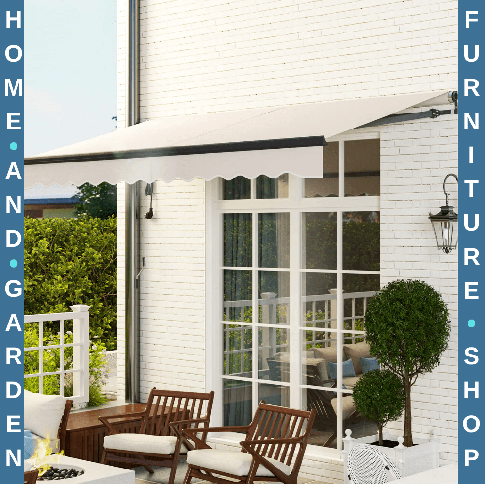 3.5 x 3 m Electric Retractable Awning Remote Control Aluminium Frame Sun Shade - Home and Garden Furniture Shop - rustic - furniture