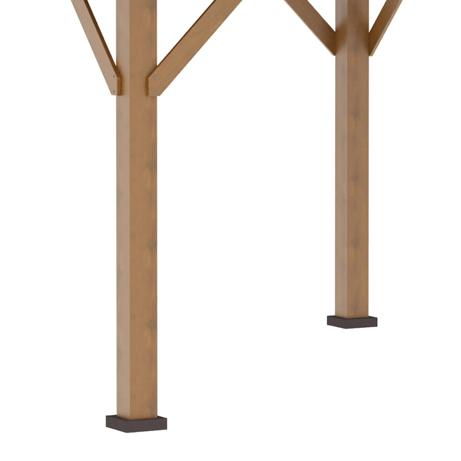 3.5 x 3.5m Outdoor Hardtop Gazebo with 2 Tier Roof and Solid Wood Frame Shelter - Home and Garden Furniture Shop - rustic - furniture