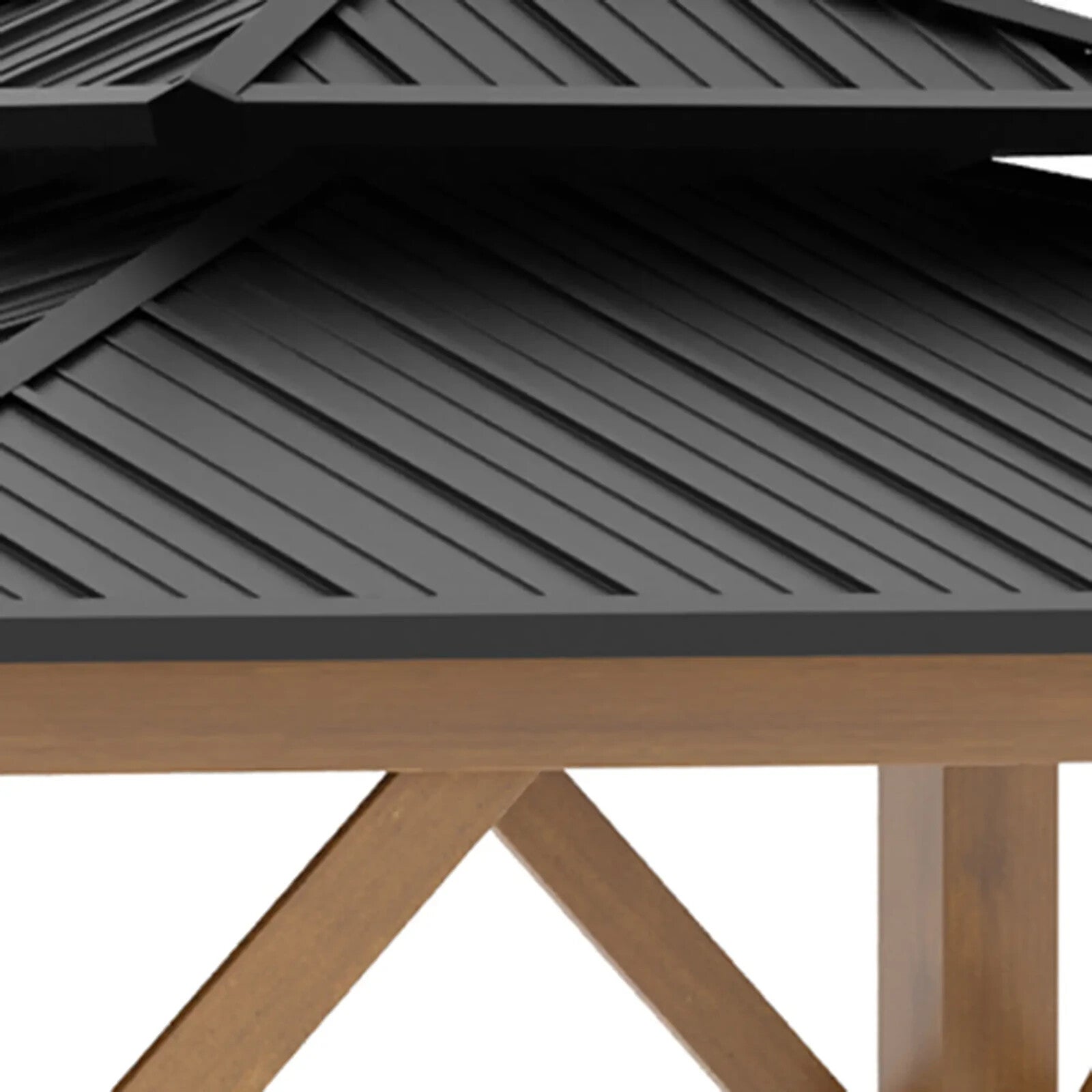 3.5 x 3.5m Outdoor Hardtop Gazebo with 2 Tier Roof and Solid Wood Frame Shelter - Home and Garden Furniture Shop - rustic - furniture