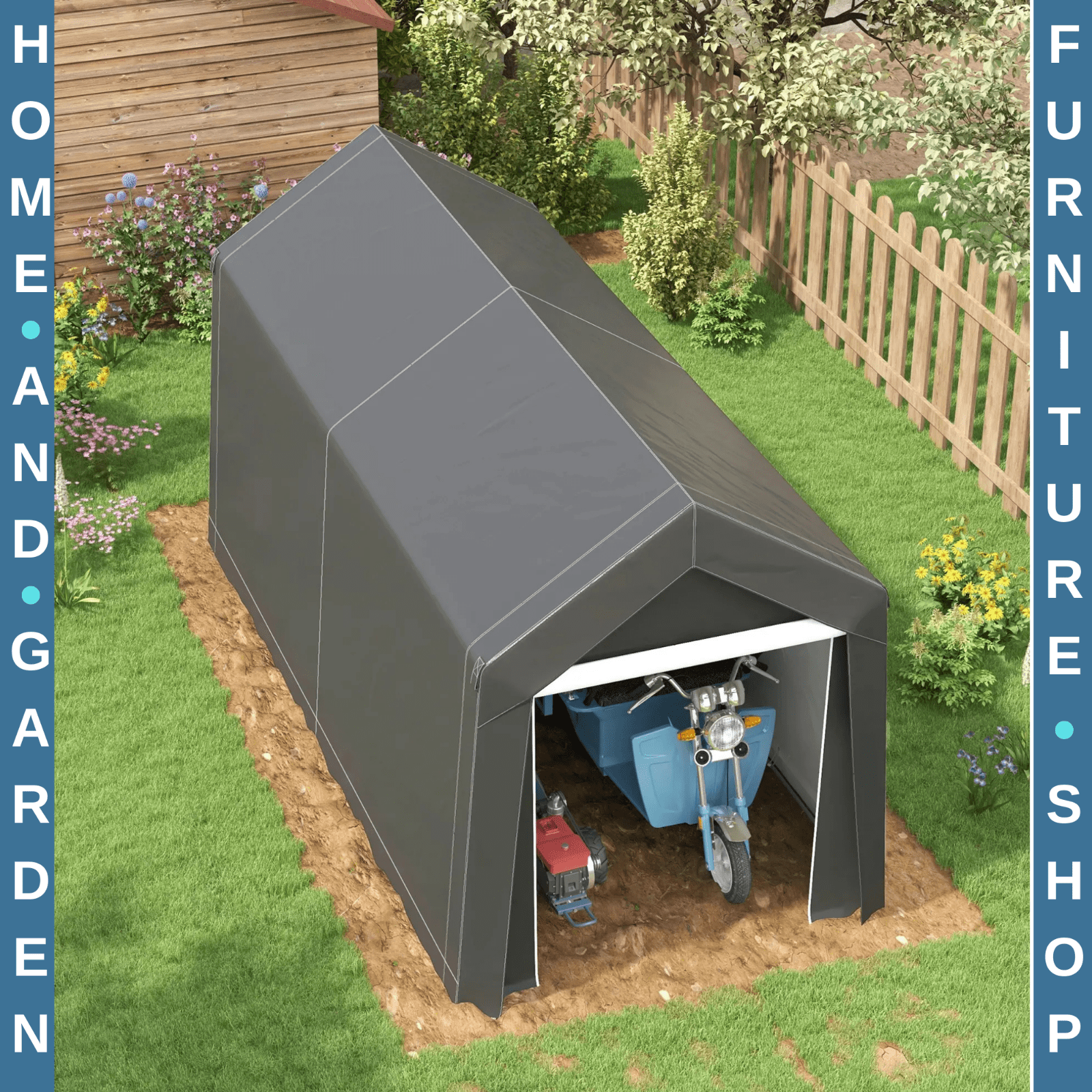 3.6 x 2.1 m Portable Outdoor Garden Shed w/ Window for Tool Storage or Equipment - Home and Garden Furniture Shop - rustic - furniture