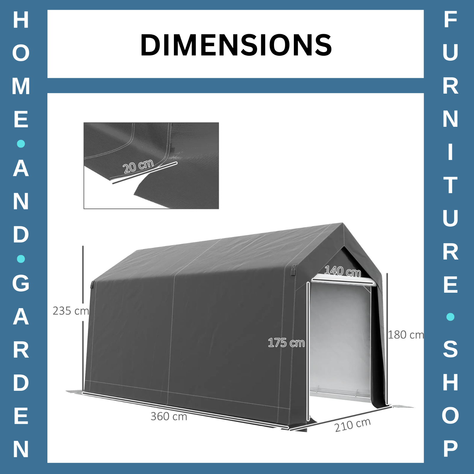 3.6 x 2.1 m Portable Outdoor Garden Shed w/ Window for Tool Storage or Equipment - Home and Garden Furniture Shop - rustic - furniture