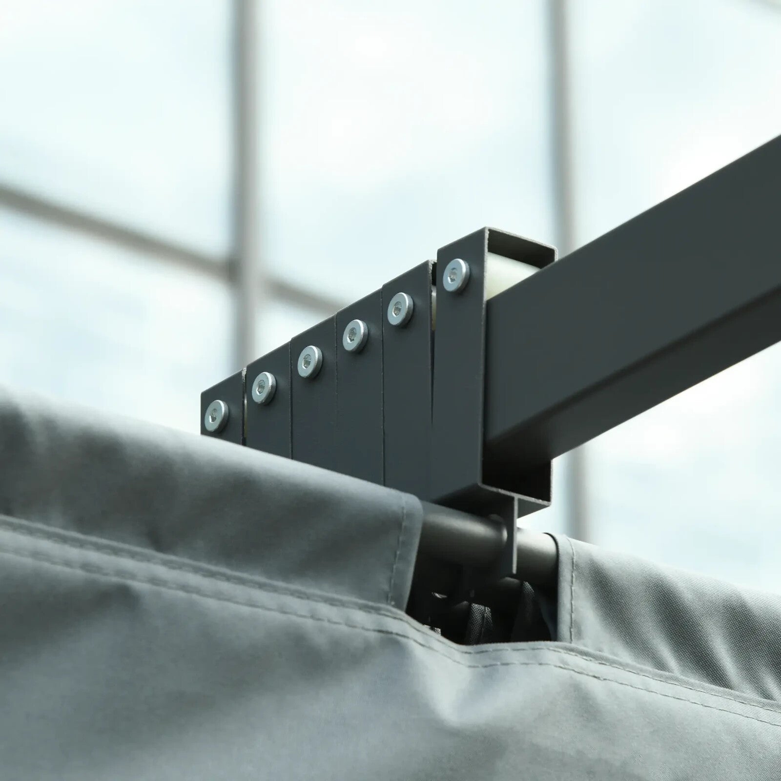 3.6 x 3 m Retractable Garden Pergola Gazebo with Canopy & Curtains for Sun Shade - Home and Garden Furniture Shop - rustic - furniture