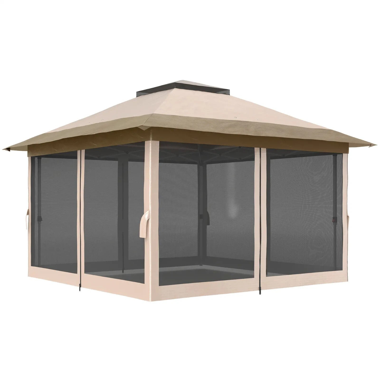 3.6 x 3.6 m Pop Up Gazebo with Mesh Sides Height Adjustable Event Tent w/ Wheels - Home and Garden Furniture Shop - rustic - furniture