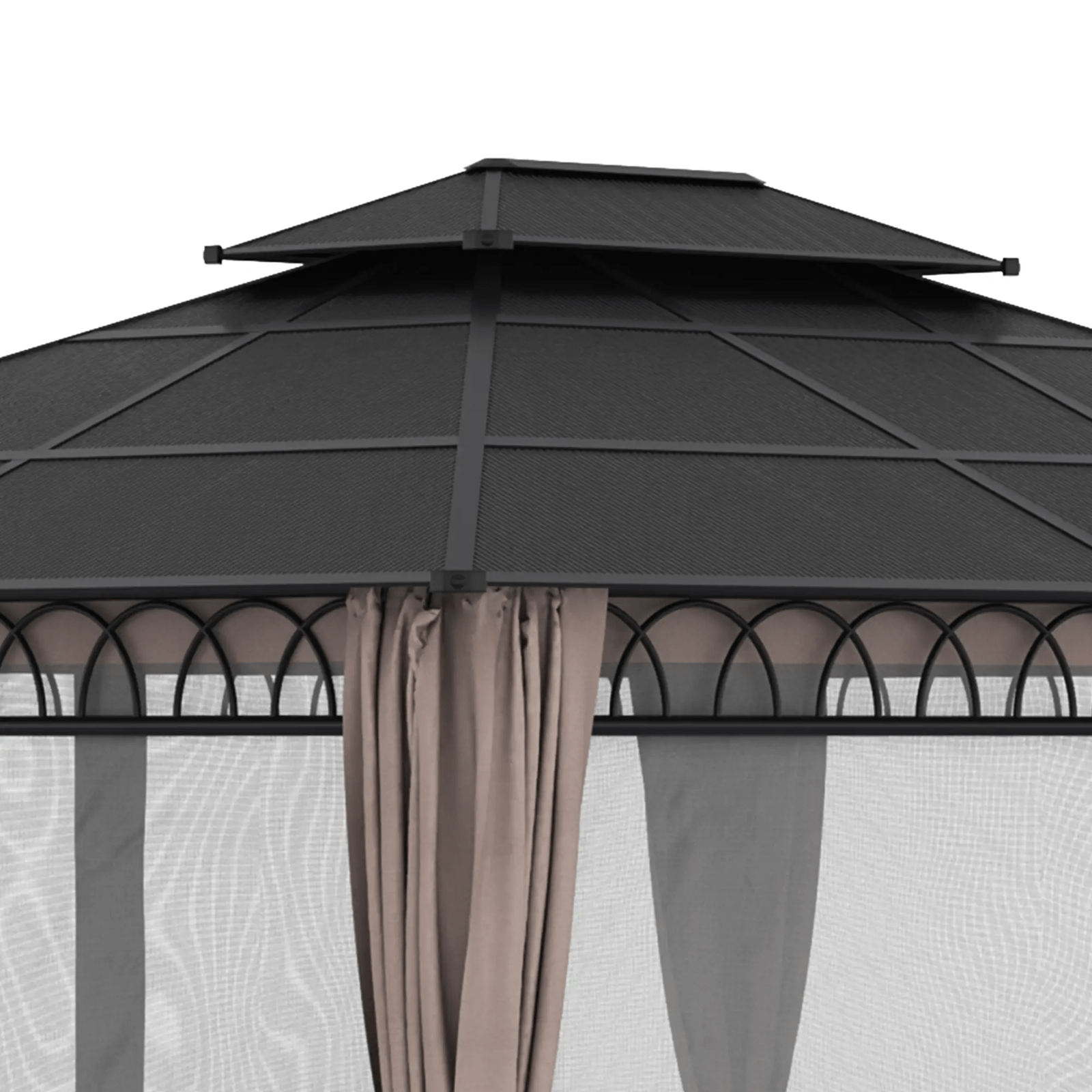 3.6m Double Roof Hard Top Gazebo Sides Metal Frame Party Tent Garden Patio Cover - Home and Garden Furniture Shop - rustic - furniture