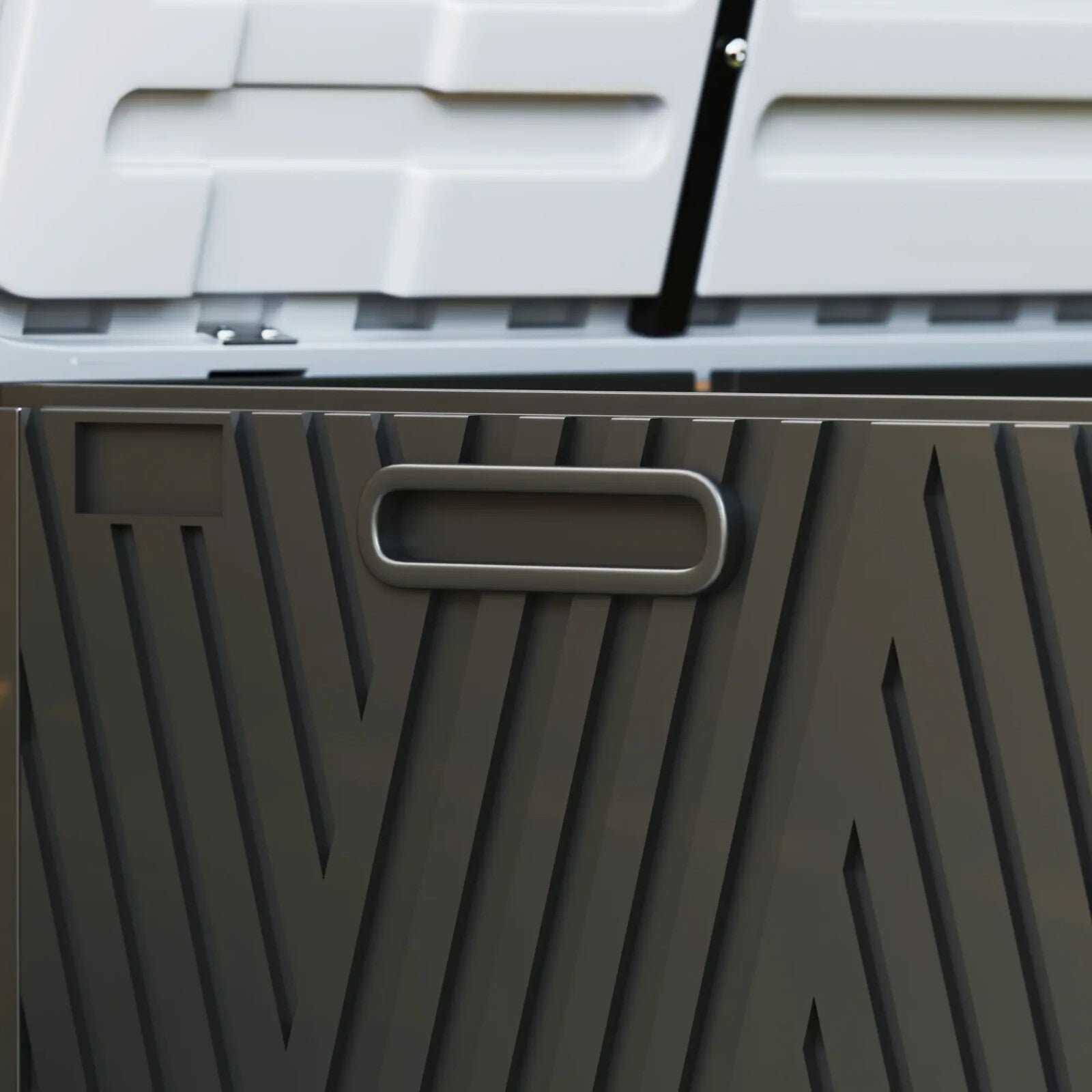 380L Garden Storage Box Outdoor Waterproof Double Layer with Lockable Lid Handle - Home and Garden Furniture Shop - rustic - furniture