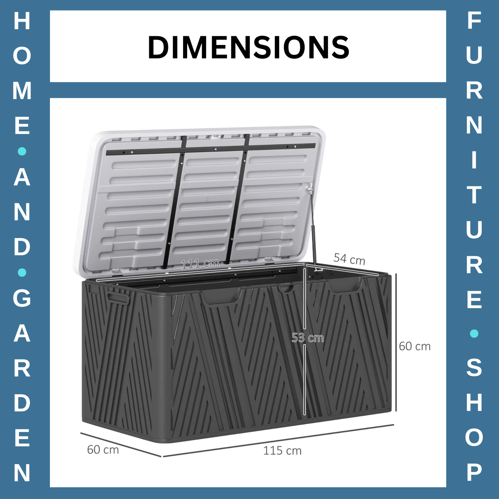 380L Garden Storage Box Outdoor Waterproof Double Layer with Lockable Lid Handle - Home and Garden Furniture Shop - rustic - furniture