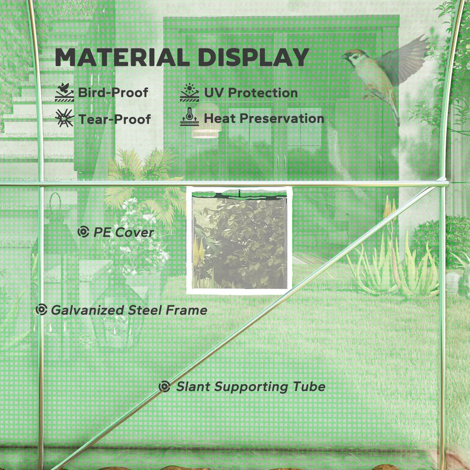 3L x 2W x 2H m Walk - In Polytunnel Greenhouse w/ Zipped Door for Garden Vegetable - Home and Garden Furniture Shop - rustic - furniture