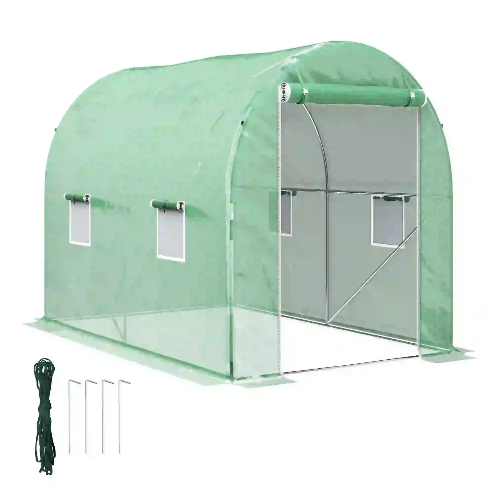 3L x 2W x 2H m Walk - In Polytunnel Greenhouse w/ Zipped Door for Garden Vegetable - Home and Garden Furniture Shop - rustic - furniture