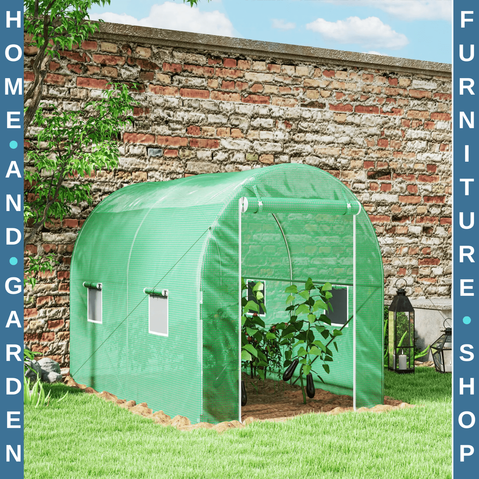 3L x 2W x 2H m Walk - In Polytunnel Greenhouse w/ Zipped Door for Garden Vegetable - Home and Garden Furniture Shop - rustic - furniture