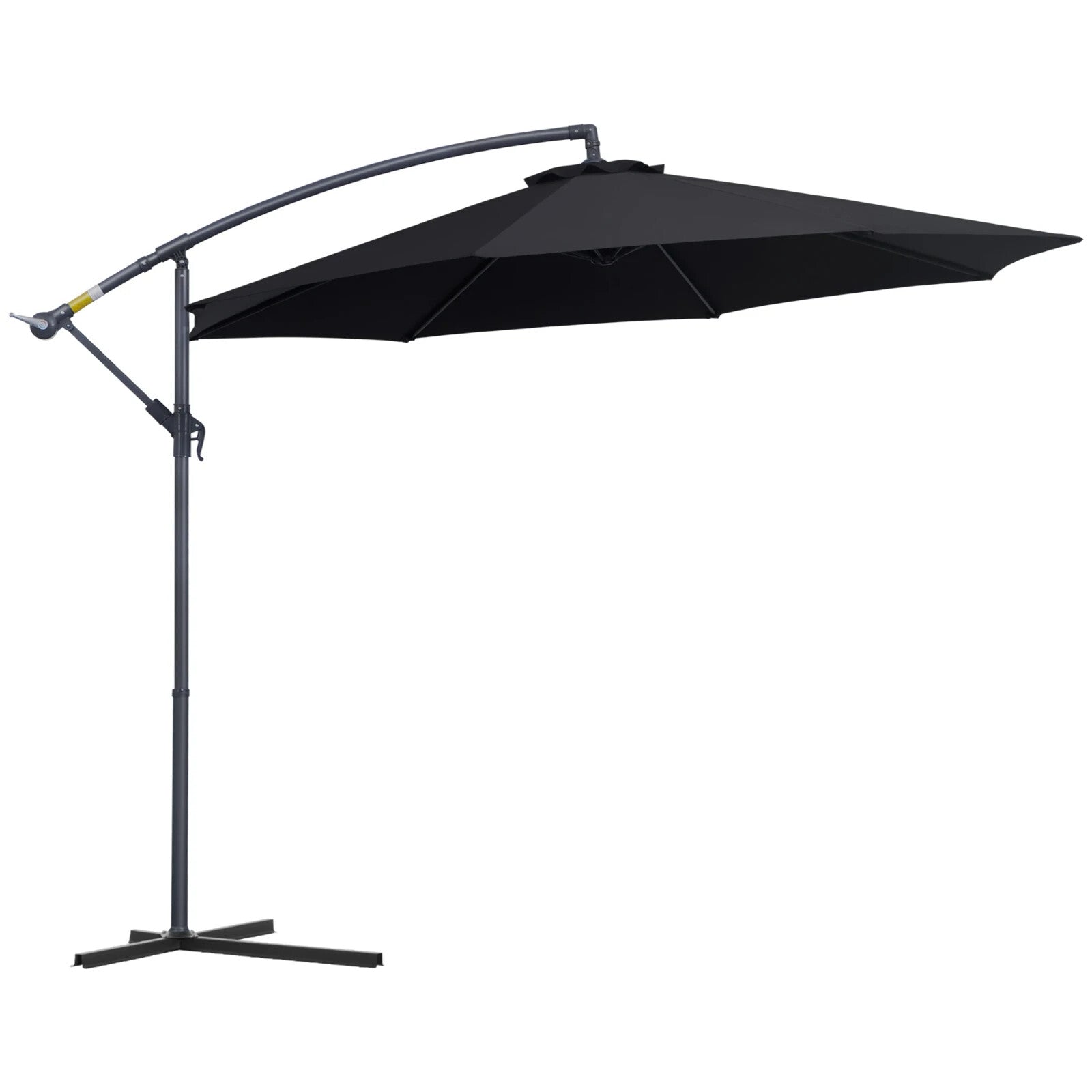 3m Banana Cantilever Parasol with Rattan Base Garden Patio Sun Umbrella Shade - Home and Garden Furniture Shop - rustic - furniture