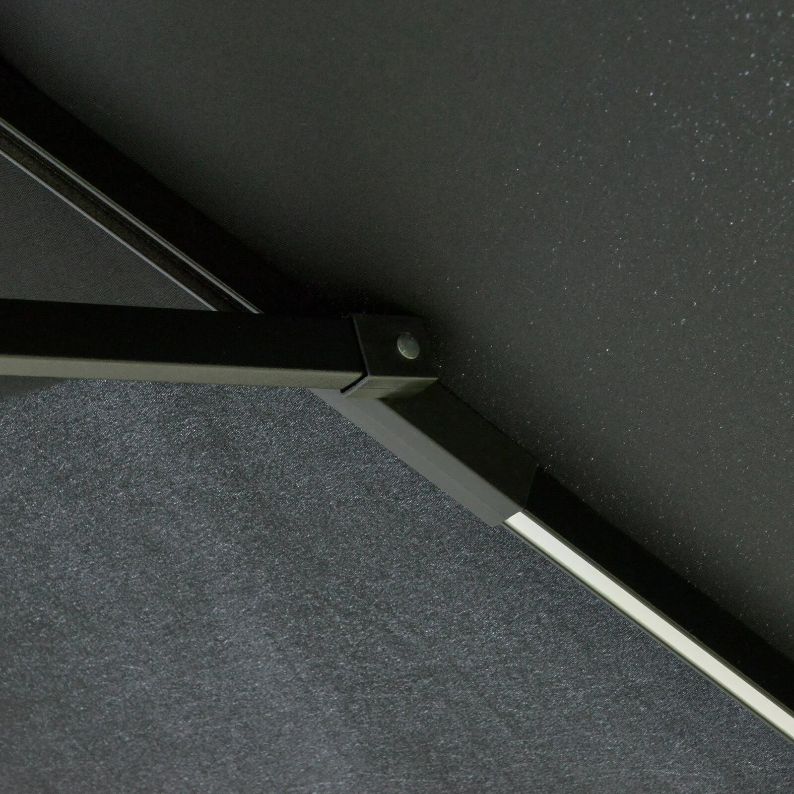 3m Black Cantilever Parasol with LED Solar Lights Crank Handle and Cross Base - Home and Garden Furniture Shop - rustic - furniture