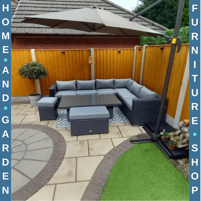 3m Cantilever Garden Parasol Aluminium Frame Outdoor Patio Umbrella Shade Grey - Home and Garden Furniture Shop - rustic - furniture