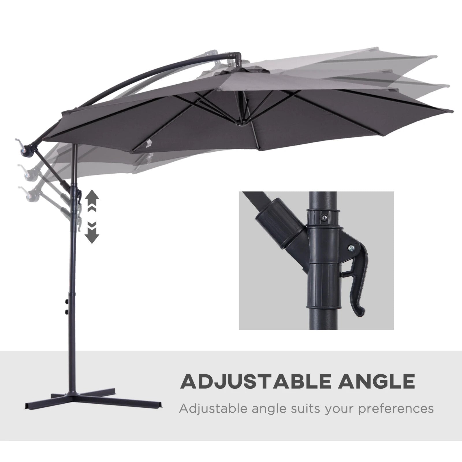 3m Cantilever Garden Parasol Hanging Banana Umbrella for Patio or Outdoor Shade - Home and Garden Furniture Shop - rustic - furniture
