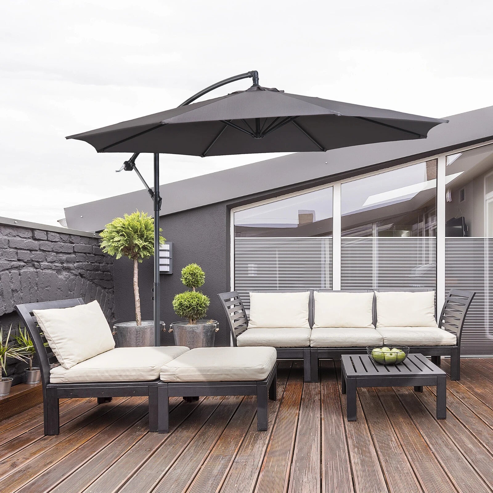 3m Cantilever Garden Parasol Hanging Banana Umbrella for Patio or Outdoor Shade - Home and Garden Furniture Shop - rustic - furniture