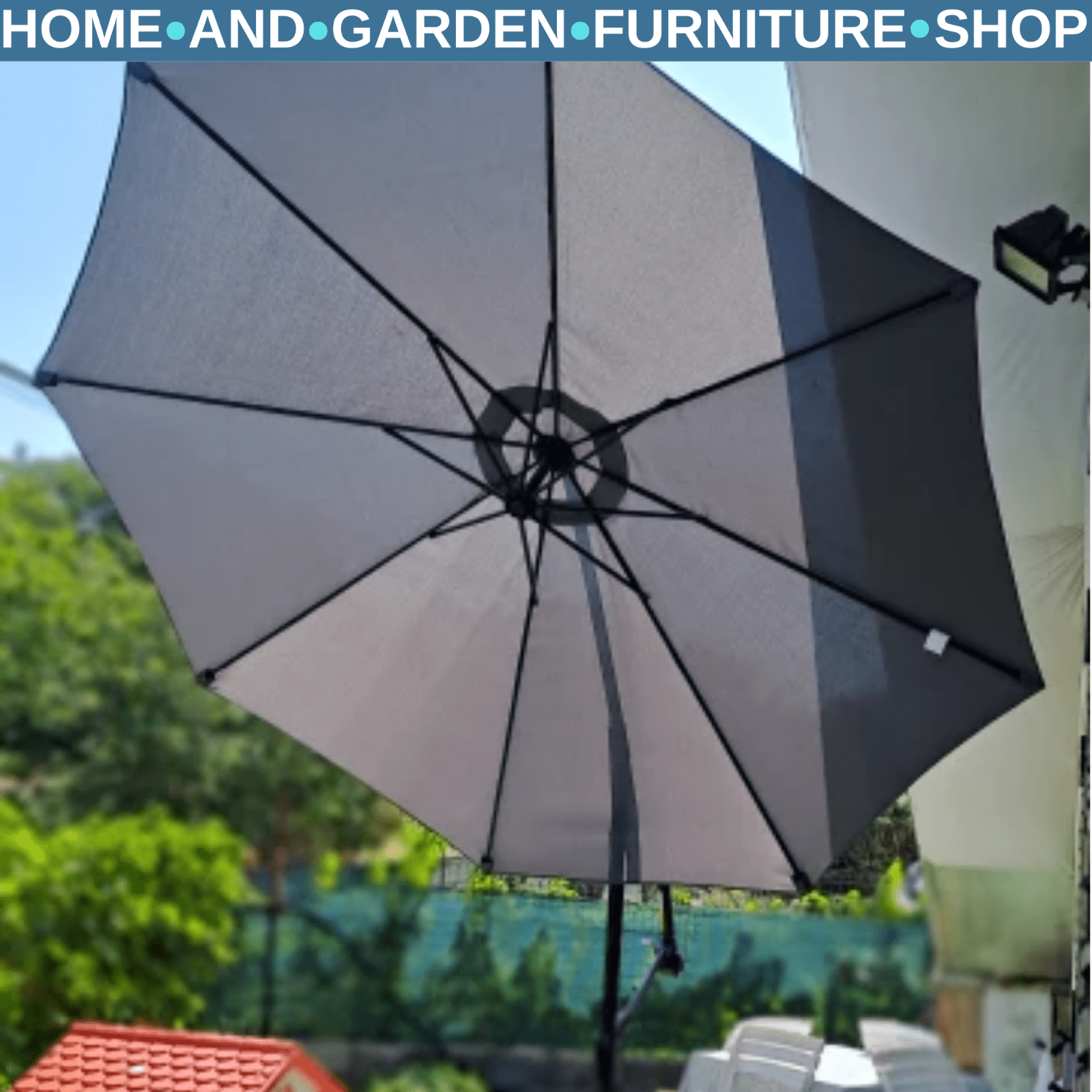 3m Cantilever Garden Parasol Hanging Banana Umbrella for Patio or Outdoor Shade - Home and Garden Furniture Shop - rustic - furniture