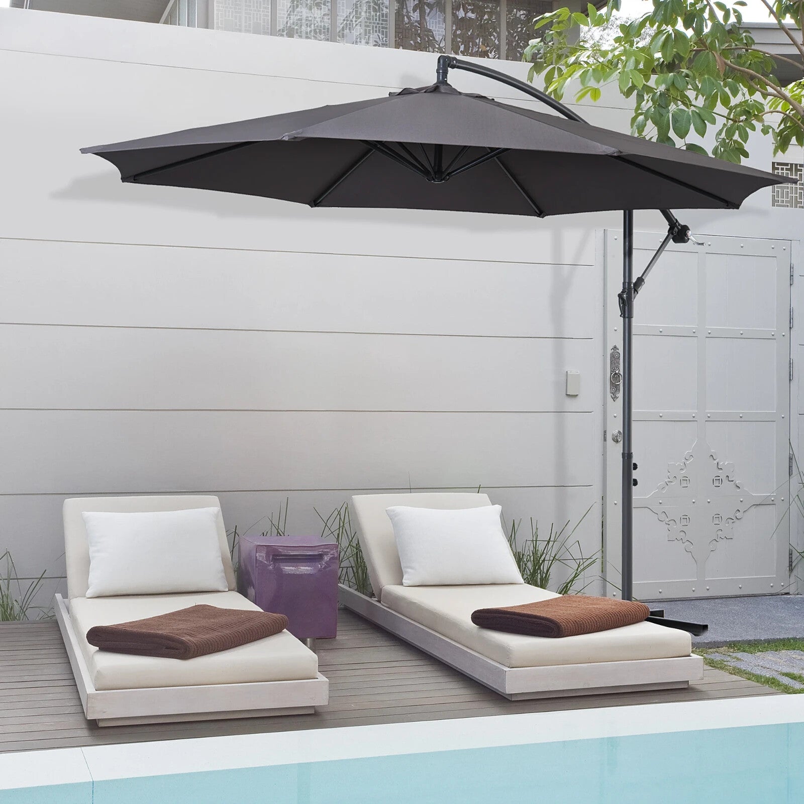 3m Cantilever Garden Parasol Hanging Banana Umbrella for Patio or Outdoor Shade - Home and Garden Furniture Shop - rustic - furniture