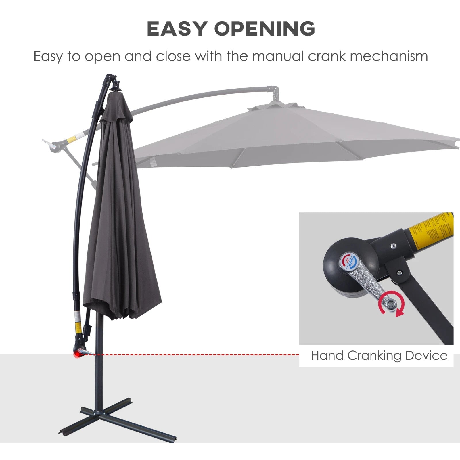 3m Cantilever Garden Parasol Hanging Banana Umbrella for Patio or Outdoor Shade - Home and Garden Furniture Shop - rustic - furniture