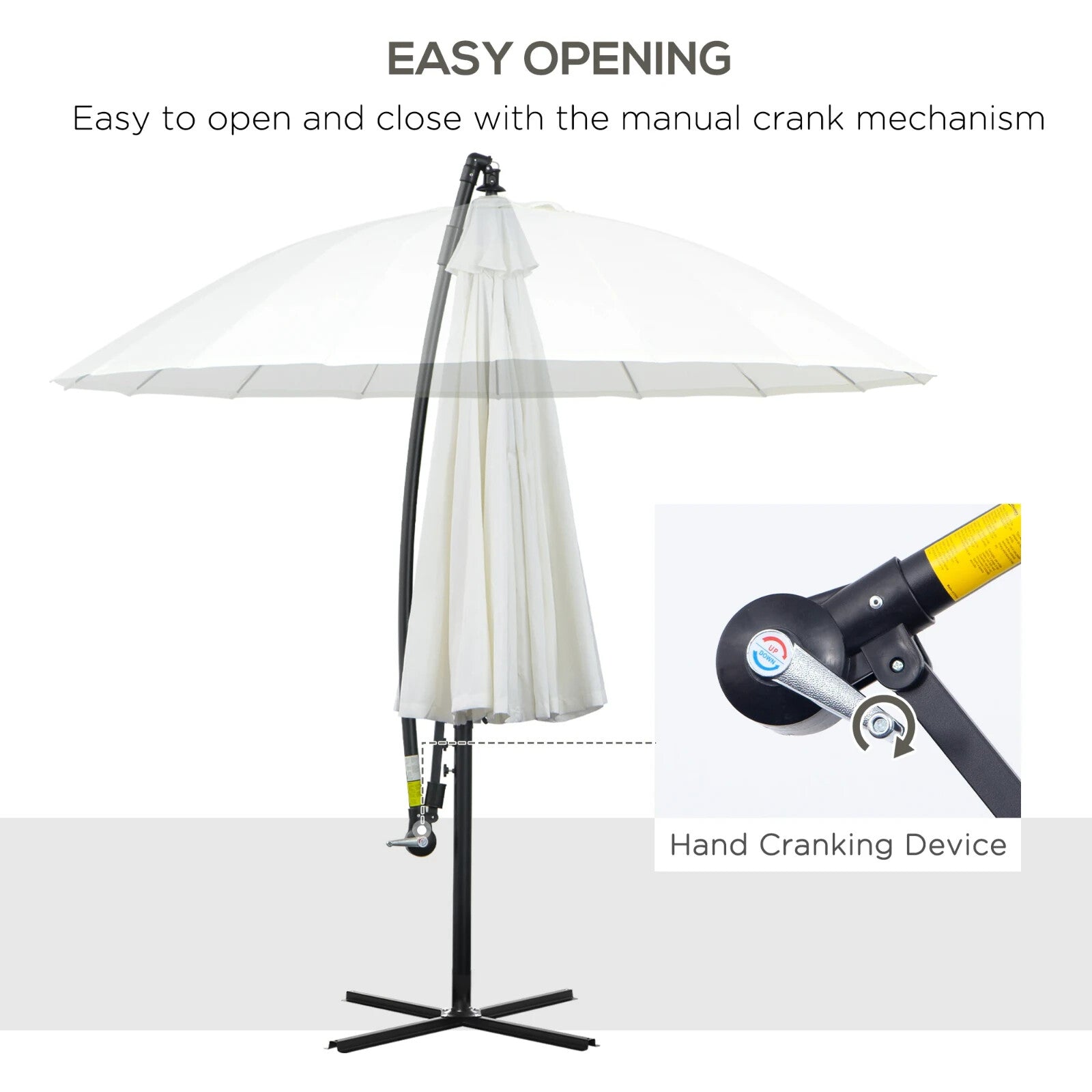 3m Cantilever Garden Umbrella with 18 Ribs Vents & Tilt for Patio or Outdoor Use - Home and Garden Furniture Shop - rustic - furniture