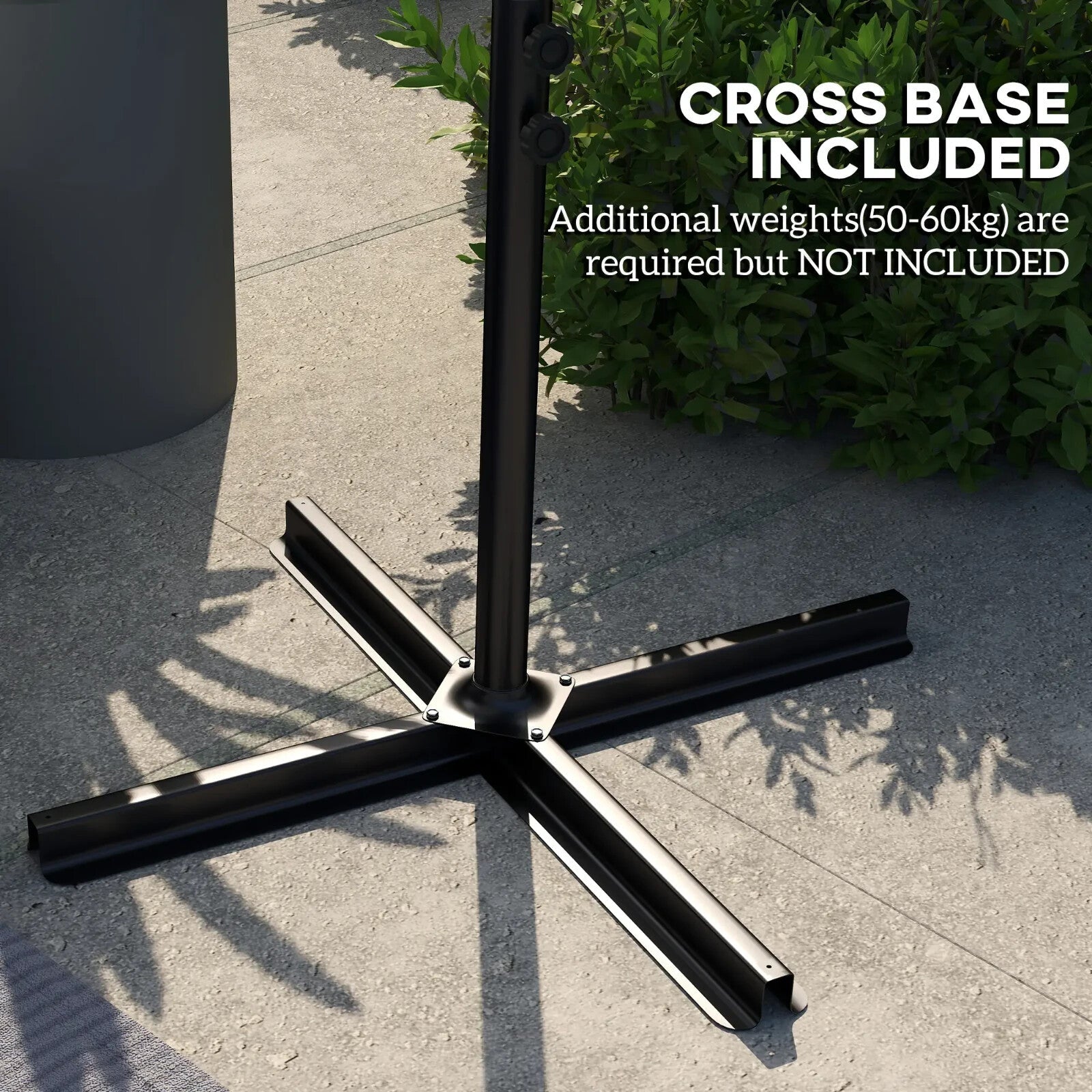 3m Cantilever Overhanging Parasol with Cross Base Garden Outdoor Umbrella Orange - Home and Garden Furniture Shop - rustic - furniture