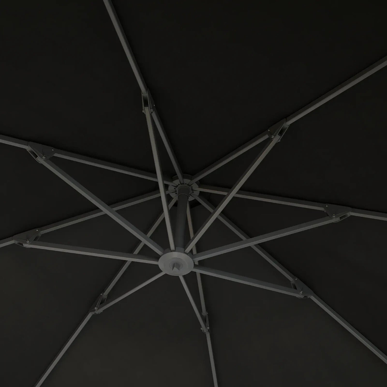 3m Garden Cantilever Parasol Overhanging Umbrella with Crank Handle & Base Black - Home and Garden Furniture Shop - rustic - furniture