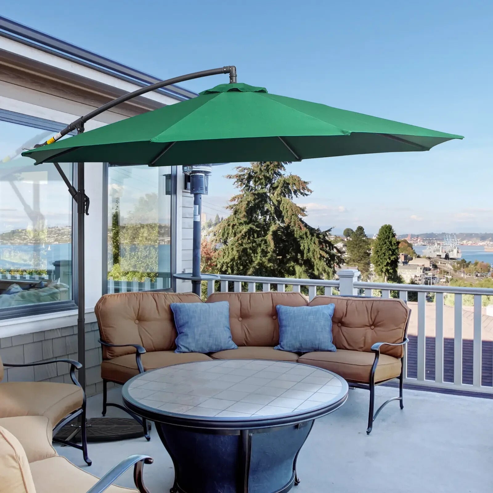 3m Hanging Banana Garden Parasol Cantilever Patio Sun Umbrella Outdoor Shade - Home and Garden Furniture Shop - rustic - furniture
