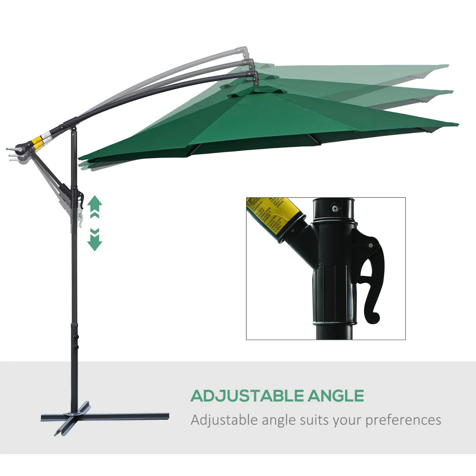 3m Hanging Banana Garden Parasol Cantilever Patio Sun Umbrella Outdoor Shade - Home and Garden Furniture Shop - rustic - furniture