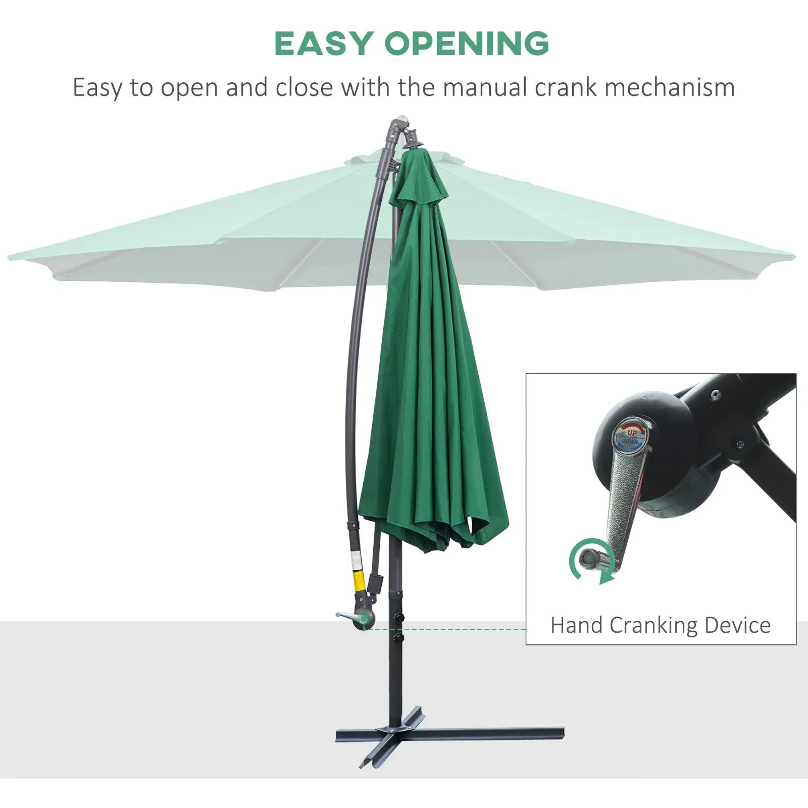 3m Hanging Banana Garden Parasol Cantilever Patio Sun Umbrella Outdoor Shade - Home and Garden Furniture Shop - rustic - furniture