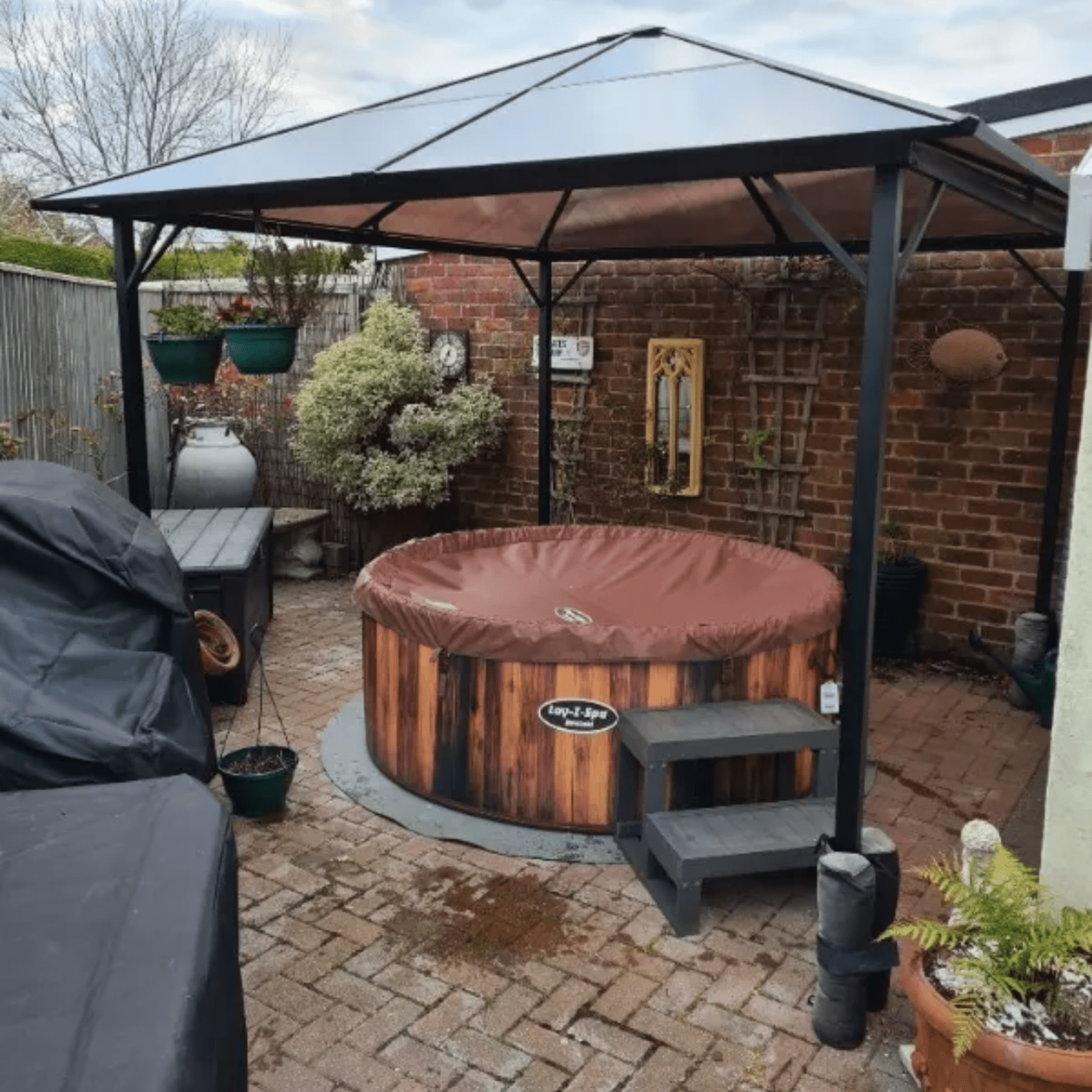 3m Polycarbonate Hardtop Gazebo with Sides Curtains Aluminium Frame Party Tent - Home and Garden Furniture Shop - rustic - furniture