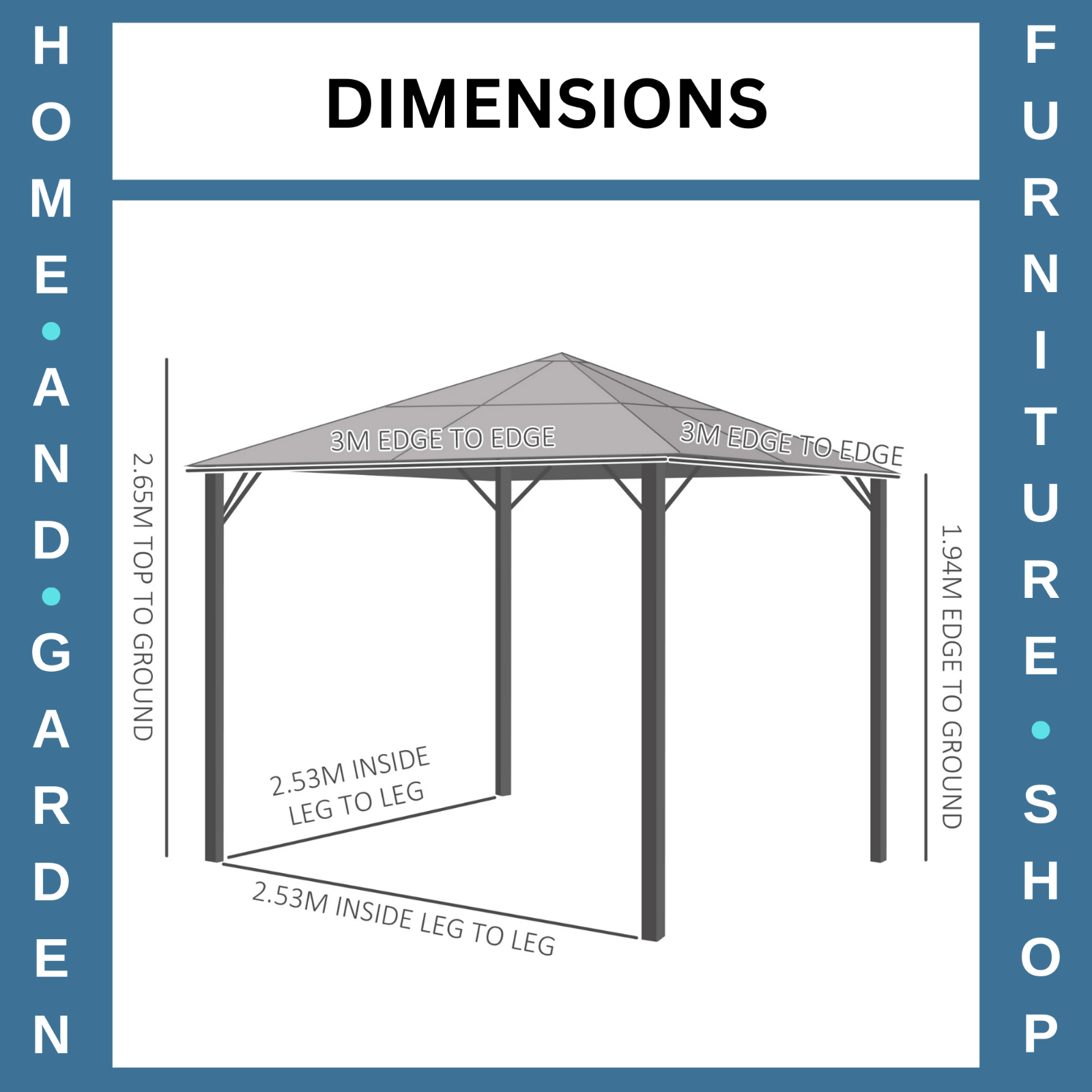 3m Polycarbonate Hardtop Gazebo with Sides Curtains Aluminium Frame Party Tent - Home and Garden Furniture Shop - rustic - furniture