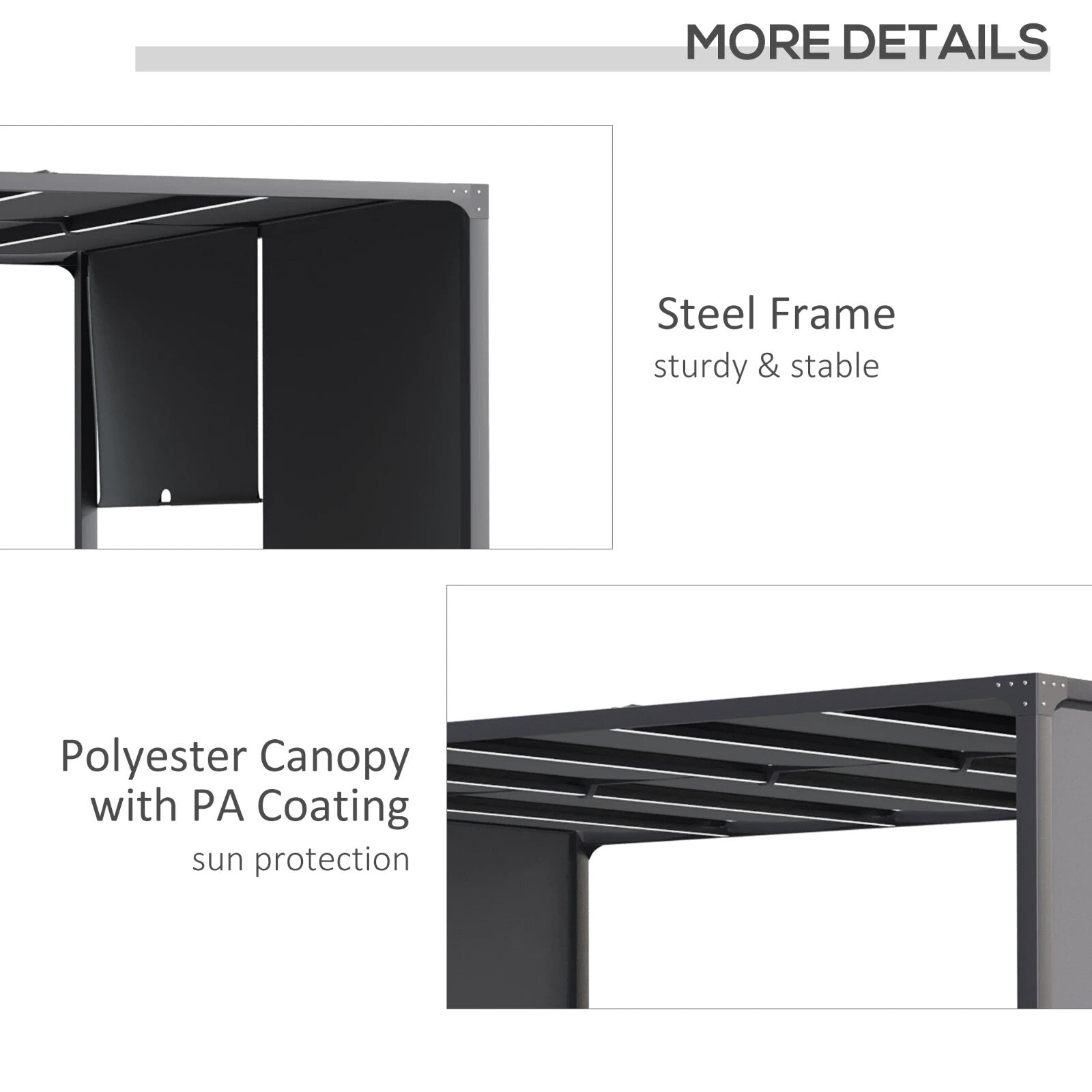 3m x 4m Metal Garden Pergola with Retractable Roof and Solar LED Lights for BBQ - Home and Garden Furniture Shop - rustic - furniture