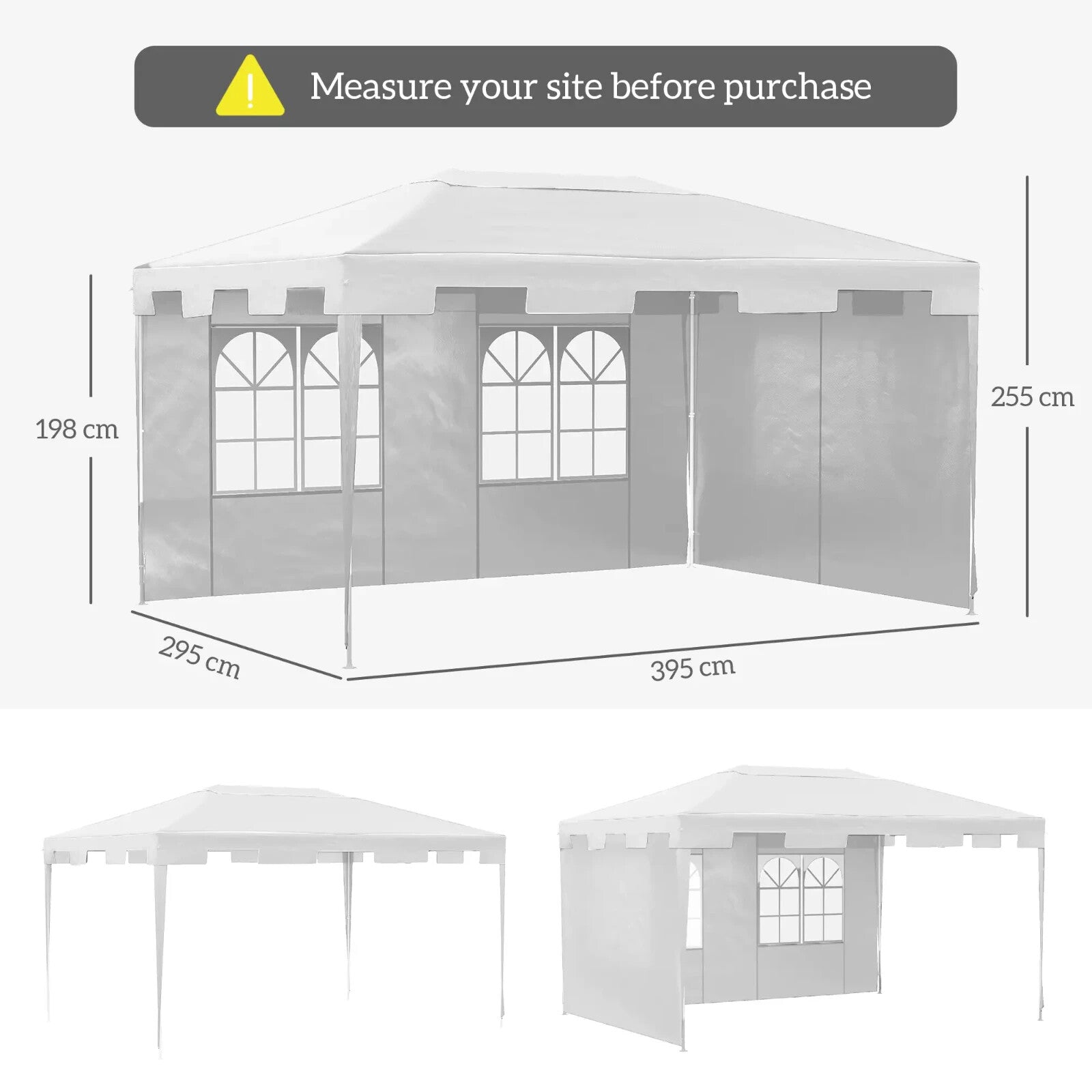 3m x 4m Outdoor Garden Gazebo Wedding Party Tent Canopy Marquee White Shelter - Home and Garden Furniture Shop - rustic - furniture