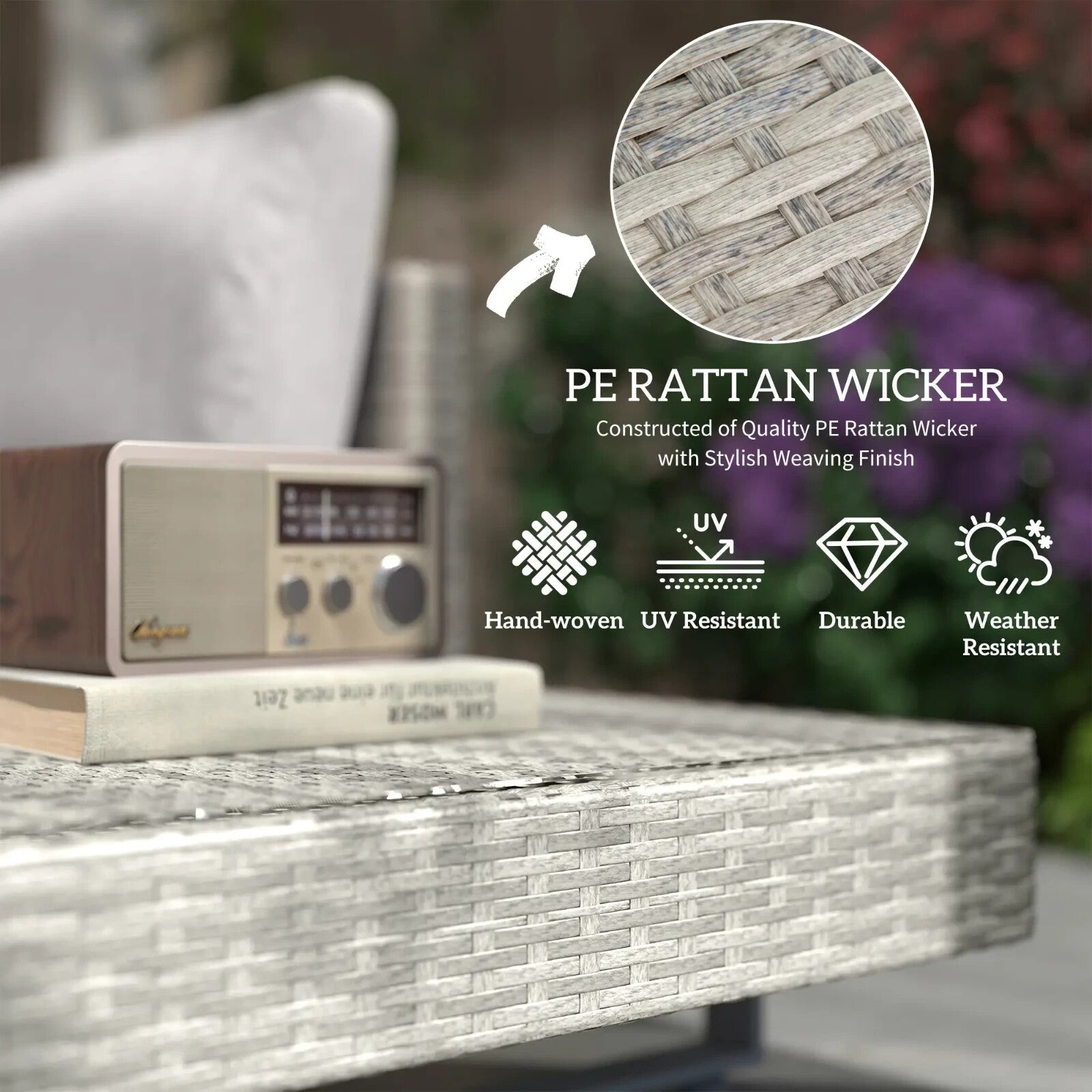 3pc Rattan Wicker Sofa Set Furniture Patio Table Chairs Corner Sofa Set Cushions - Home and Garden Furniture Shop - rustic - furniture