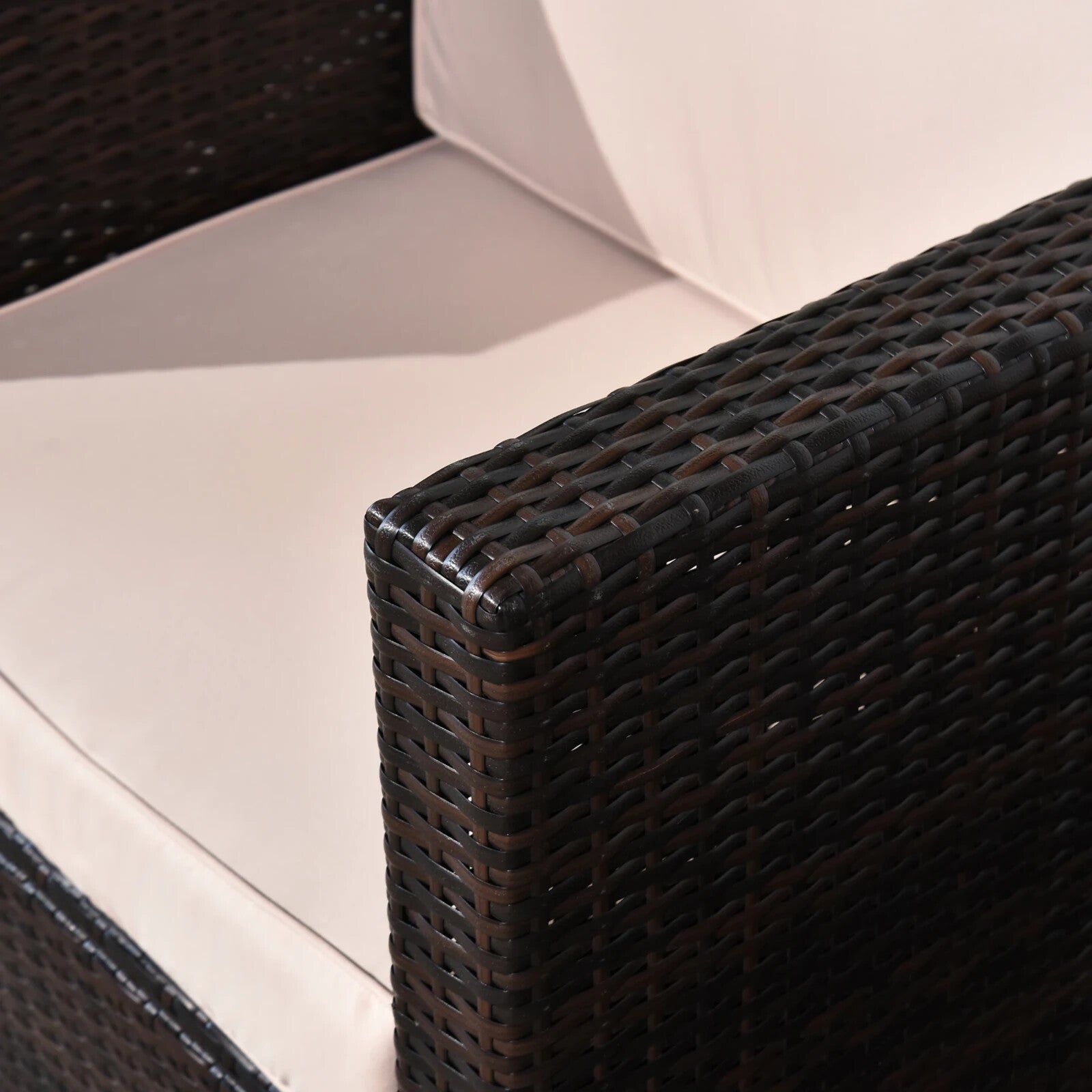 3Pcs Patio 2 Seater Rattan Sofa Garden Furniture Set Coffee Table Seat Cushions - Home and Garden Furniture Shop - rustic - furniture