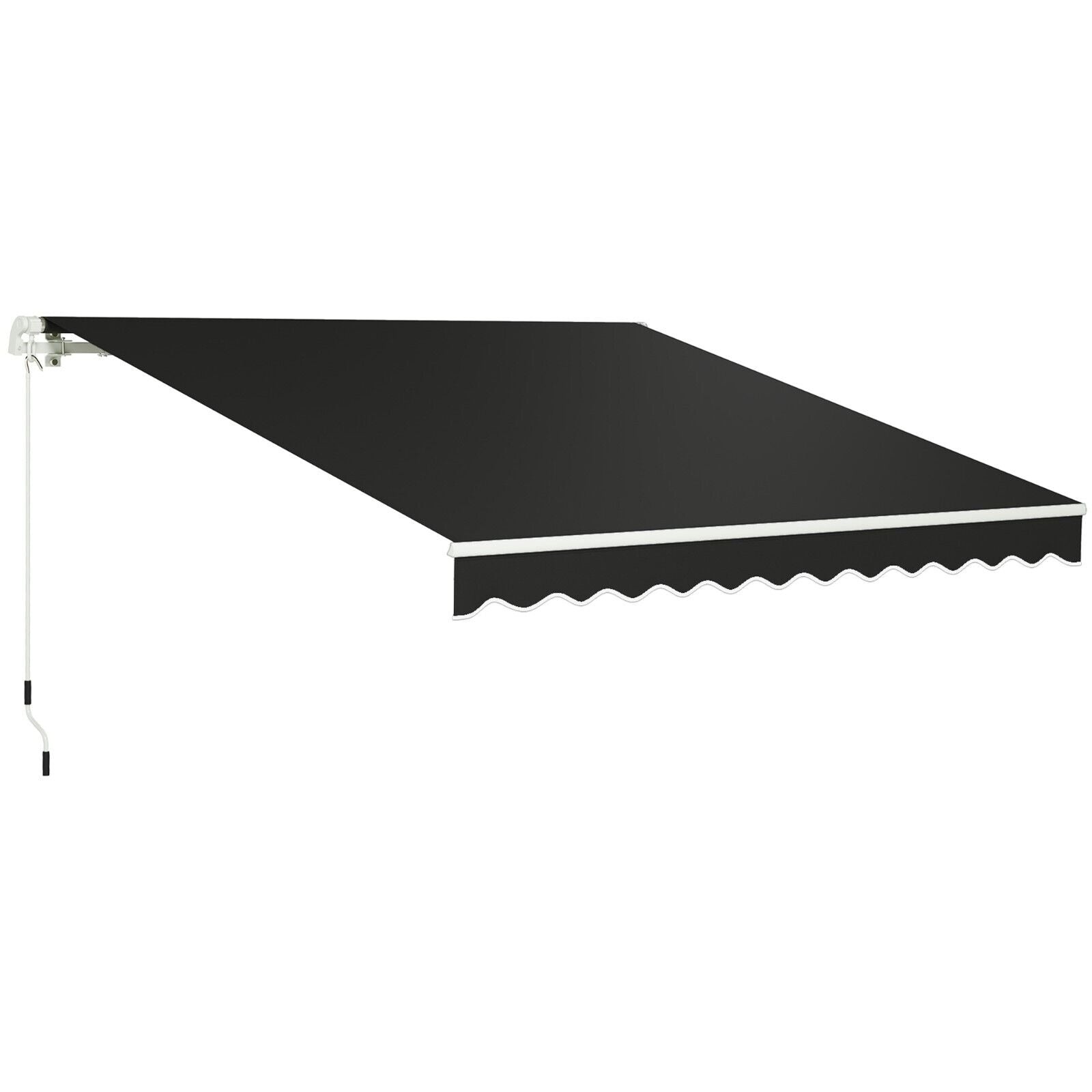 3x2.5m Manual Patio Awning Retractable Canopy with Crank Handle & Fittings Black - Home and Garden Furniture Shop - #rustic - furniture#