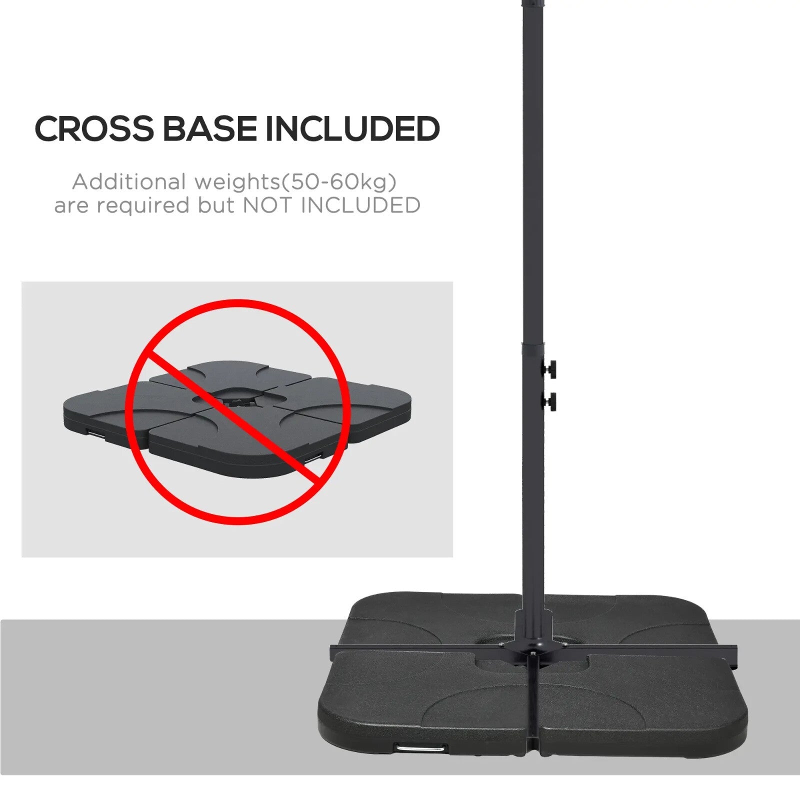 3x2m Cantilever Parasol w/ Crank Handle Cross Base Rectangular Hanging Umbrella - Home and Garden Furniture Shop - rustic - furniture