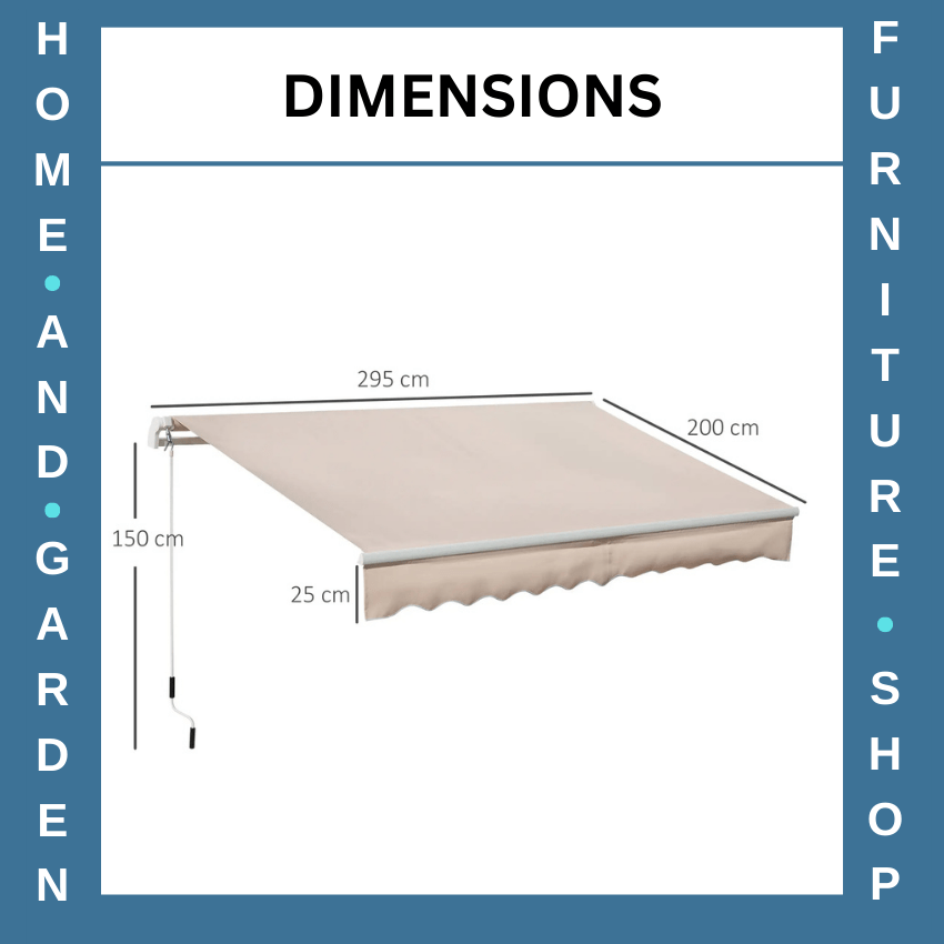 3x2m Manual Retractable Awning Canopy Sun Shade Shelter for Patio or Garden Use - Home and Garden Furniture Shop - rustic - furniture