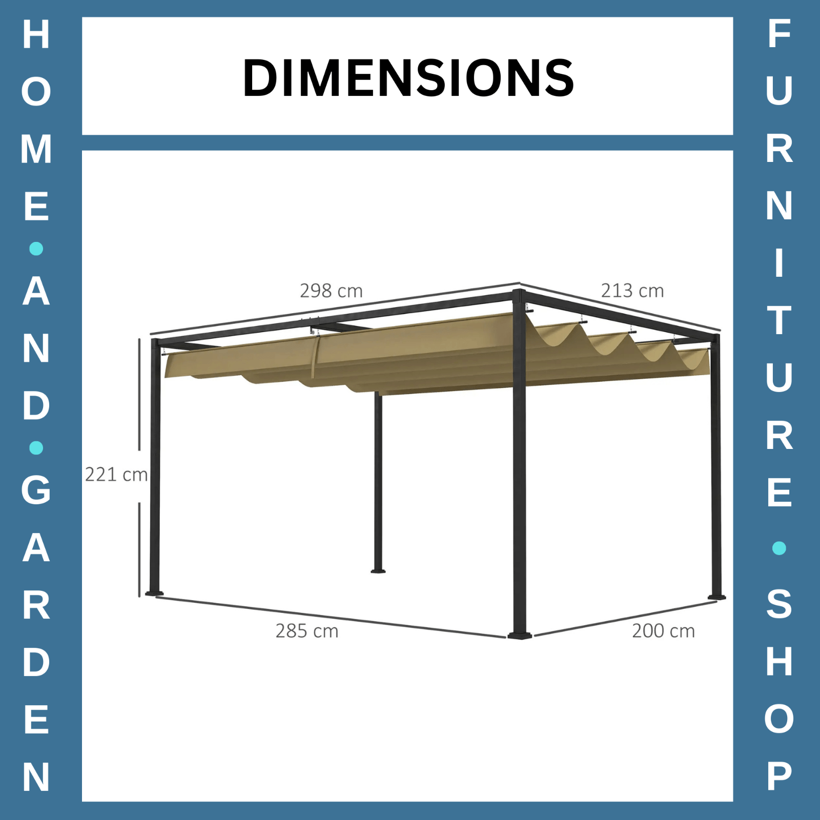 3x2m Metal Pergola Gazebo with Retractable Roof Garden Canopy for Patio Shelter - Home and Garden Furniture Shop - rustic - furniture