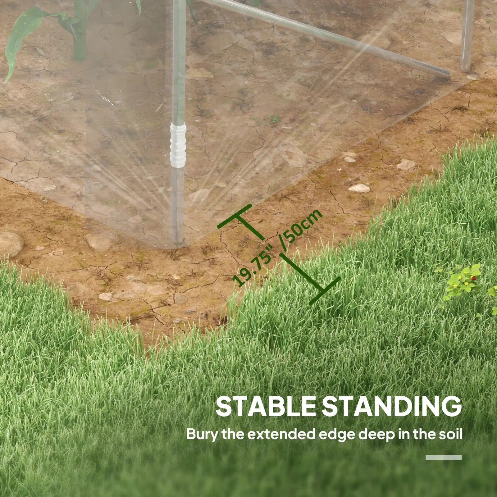 3x2x2m Walk In Polytunnel Greenhouse with PE Cover and Steel Frame Grow House - Home and Garden Furniture Shop - rustic - furniture