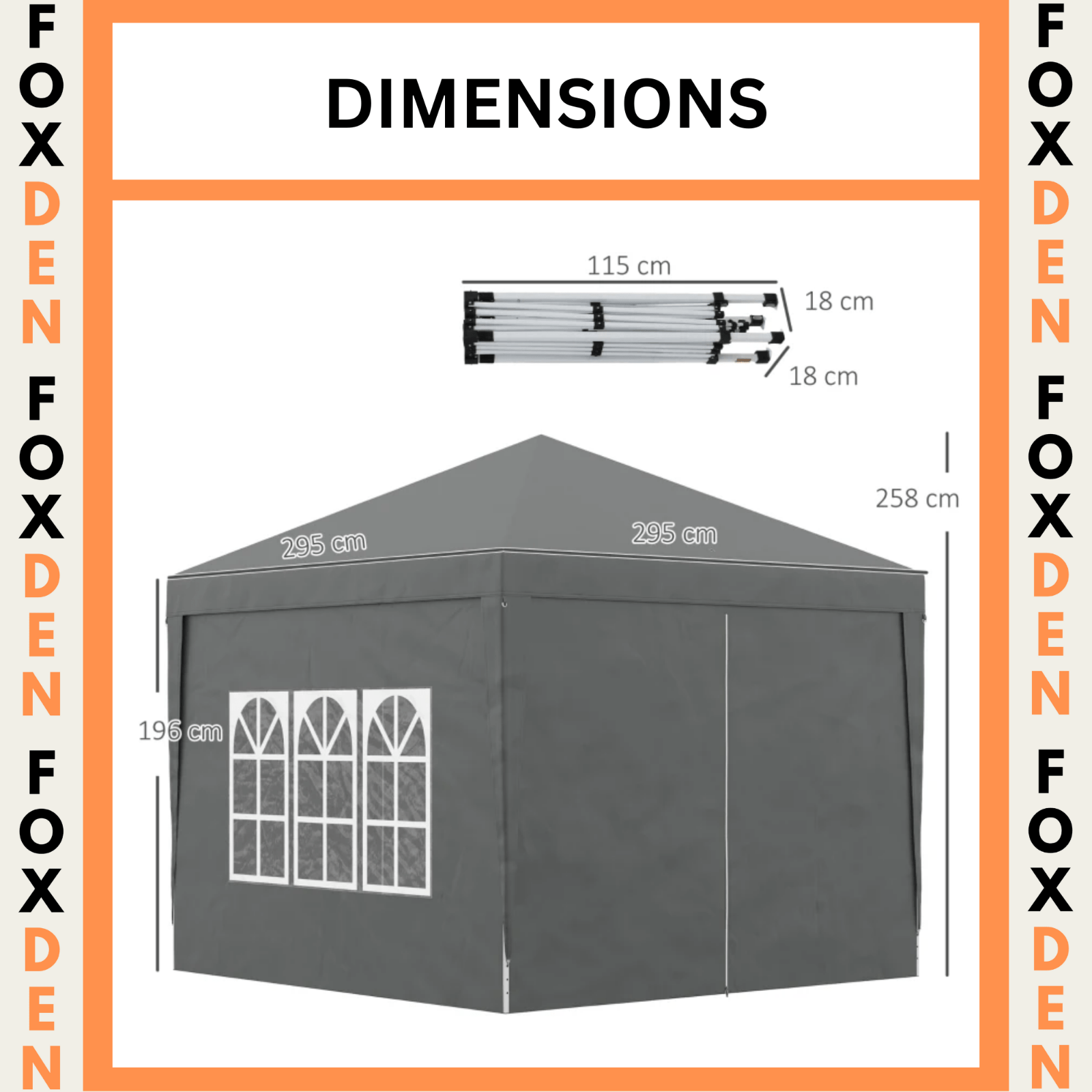 3x3 m Pop Up Garden Gazebo with Sides Party Tent Canopy Marquee Hot Tub Roof Bag - Home and Garden Furniture Shop - rustic - furniture